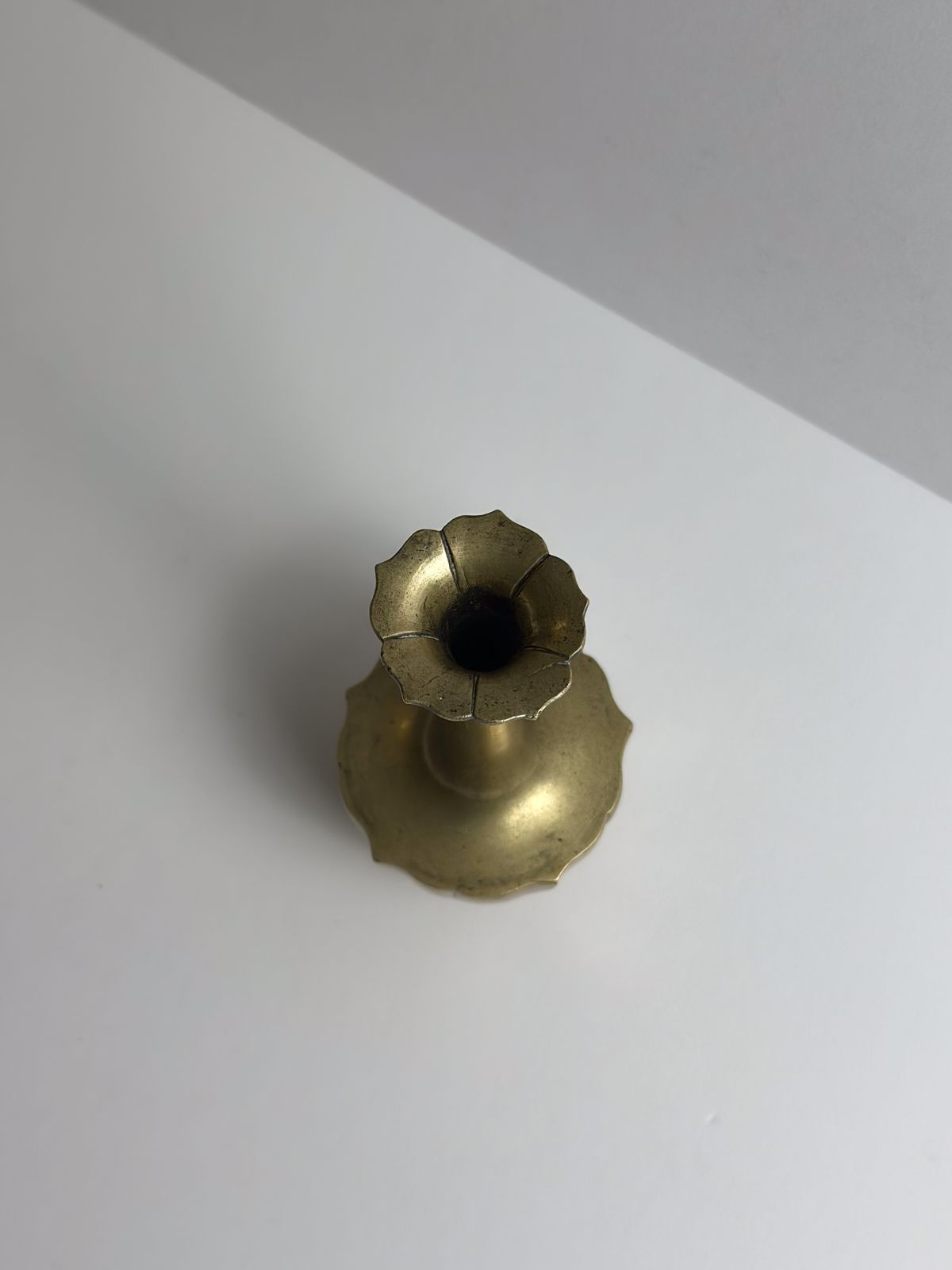 Art Nouveau Brass Solifleur Bud Vase With Lotus Form, Central Europe, C. 1910s photo 300.0