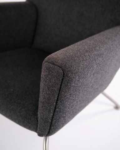 Wingchair – Hans J. Wegner – Model Ch445 – Carl Hansen & Søn – Gray Hallingdal – With Stool photo buy