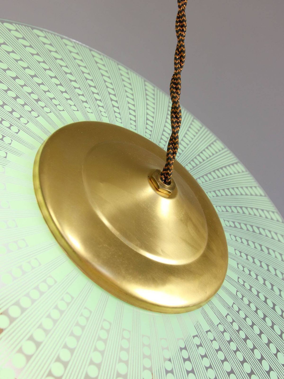 Mid Century Italian Angel Pendant Lamp In Brass And Opaline Glass photo buy