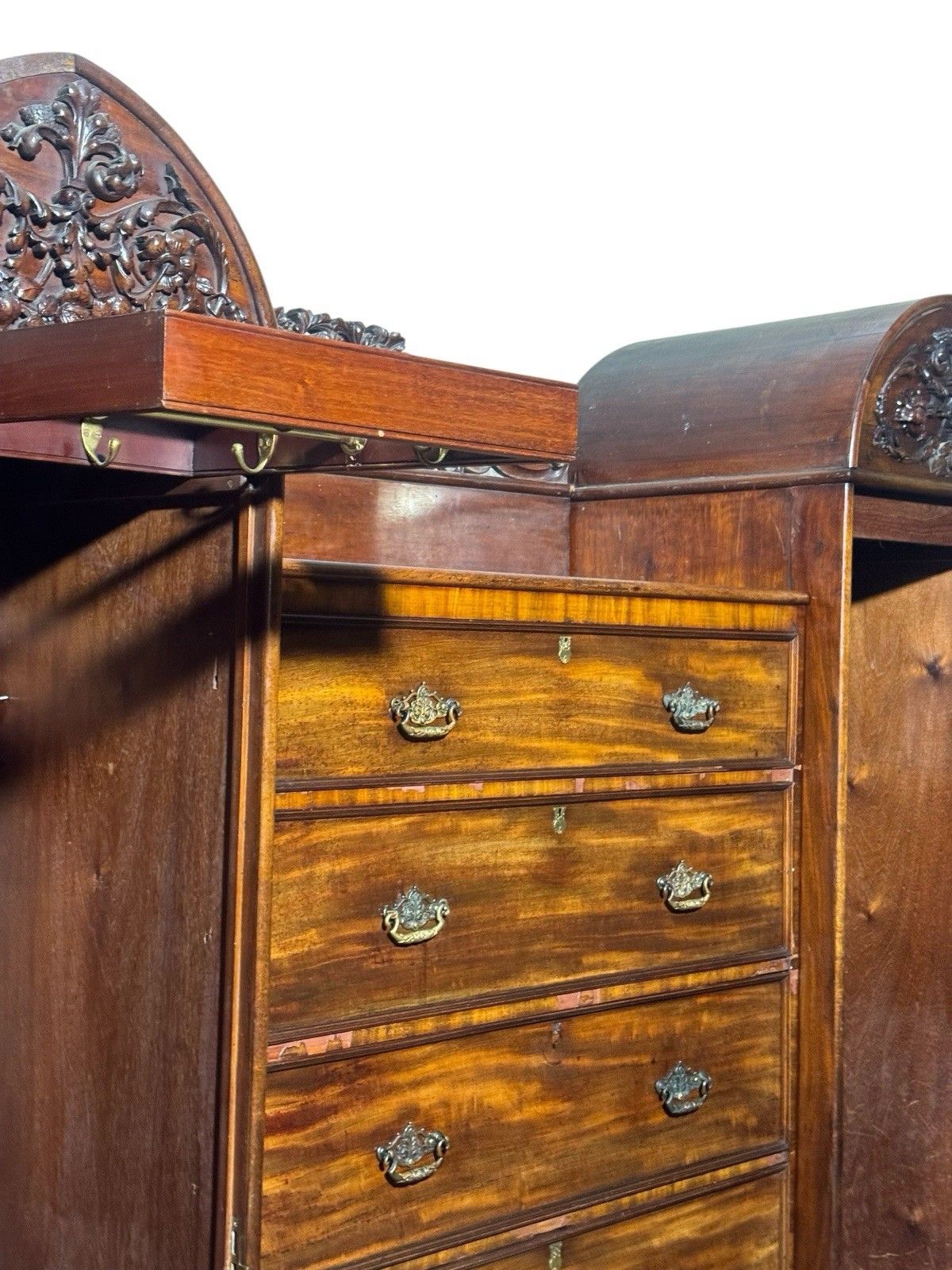 Antique Flemish Mahogany Wardrobe  Combination Wardrobe Dome Top Victortian photo Furniture