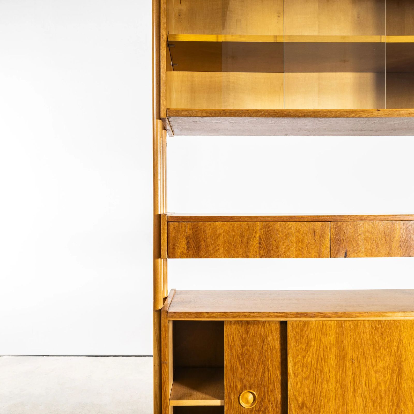 1960’s Tall Glass Mid Century Shelving Unit photo buy