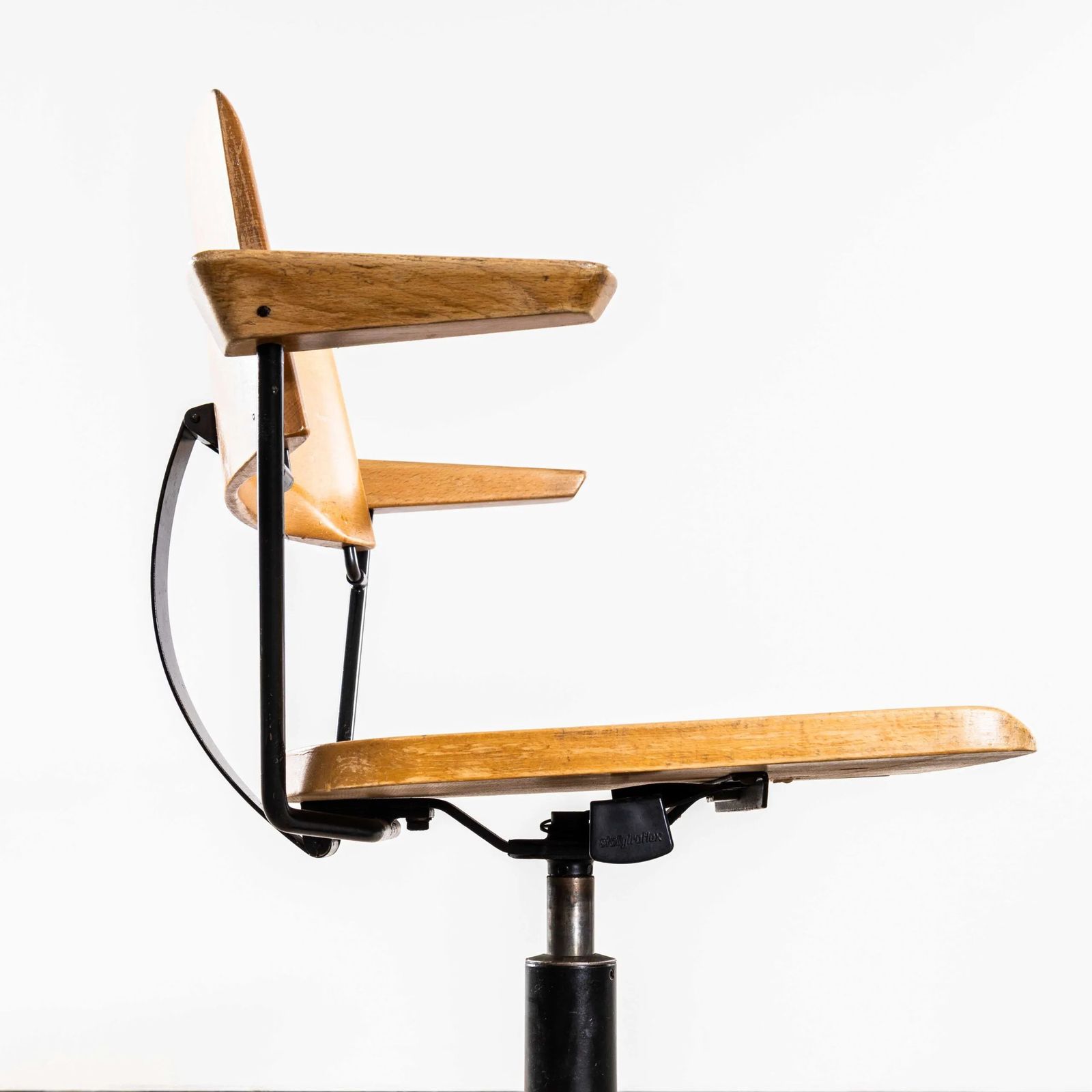 1960’s Giroflex Angular Swivel Desk Chair With Metal Rod Arms photo Furniture