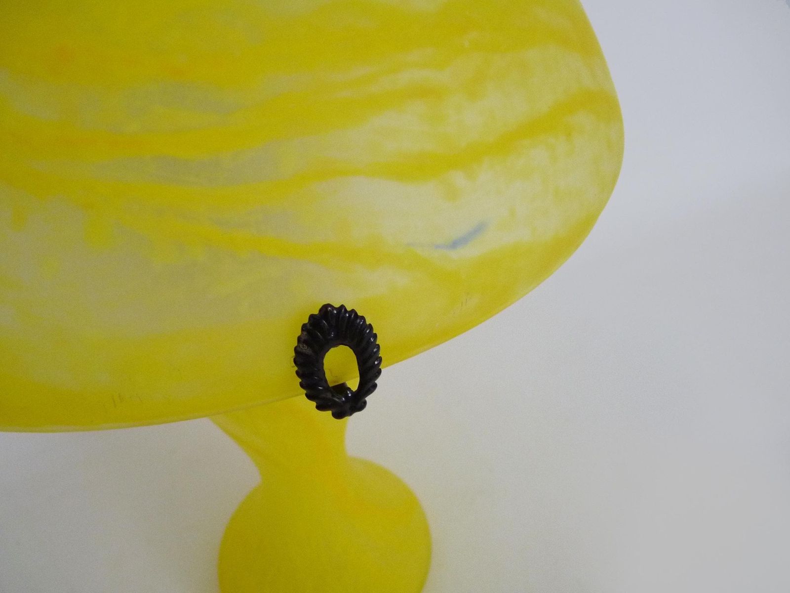Art Nouveau Style Yellow Glass Mushroom Lamp photo Lighting