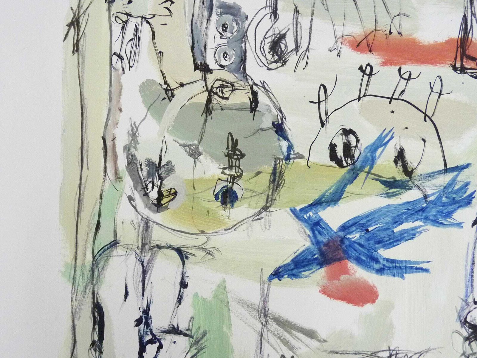 Mixed Media, Art Brut/Figurative Art/Singular Art, Signed Kabian (Jean Baptiste), 50 X 65 Cm (19.68 X 25.59 In) photo 261.0
