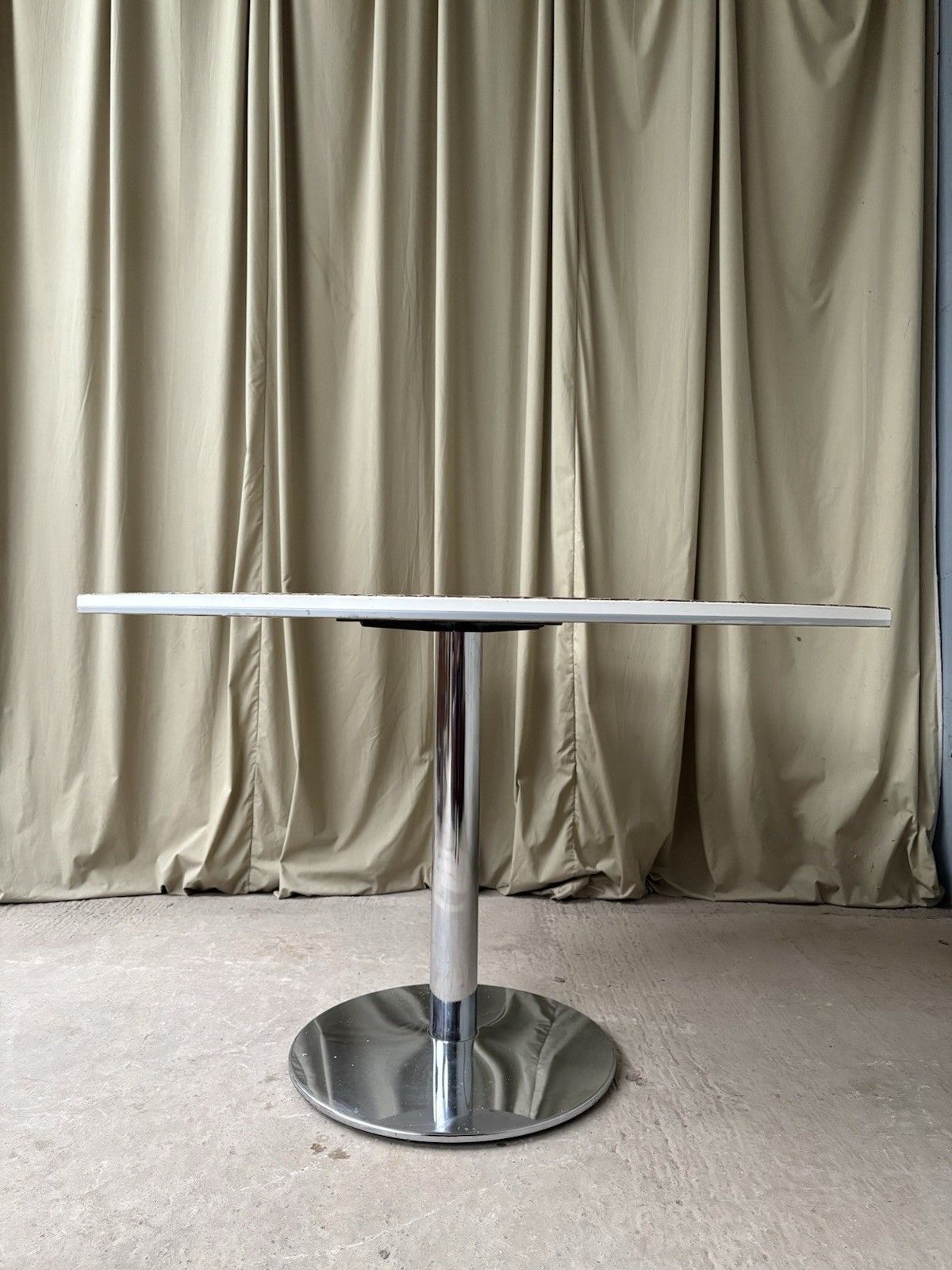 Vtg Late Mid Century Circular Modernist Dining Table Danish Retro R970 photo vinterior