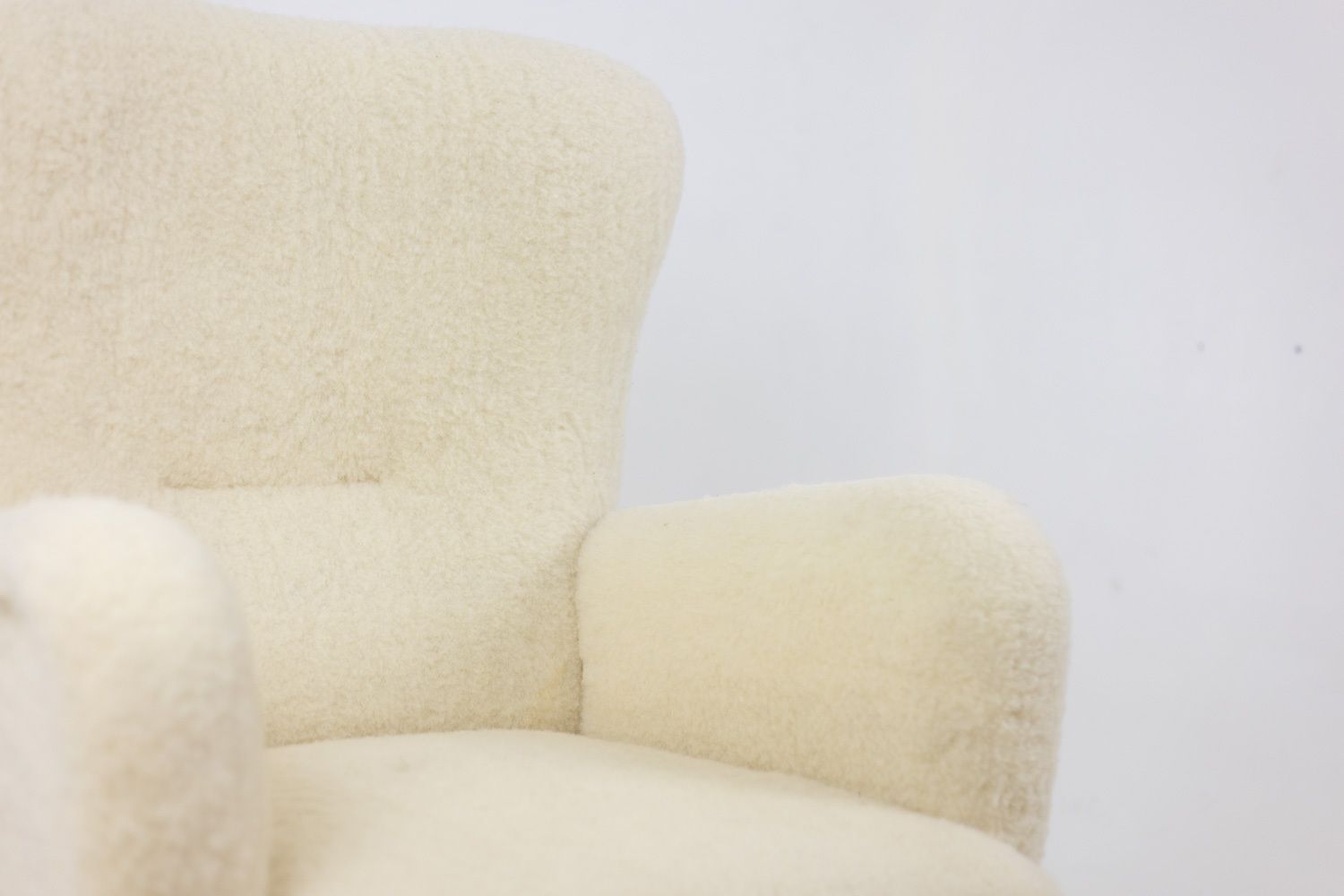 Armchair, Or Bergère, With Its Bouclette Fabric. 1950s photo vinterior