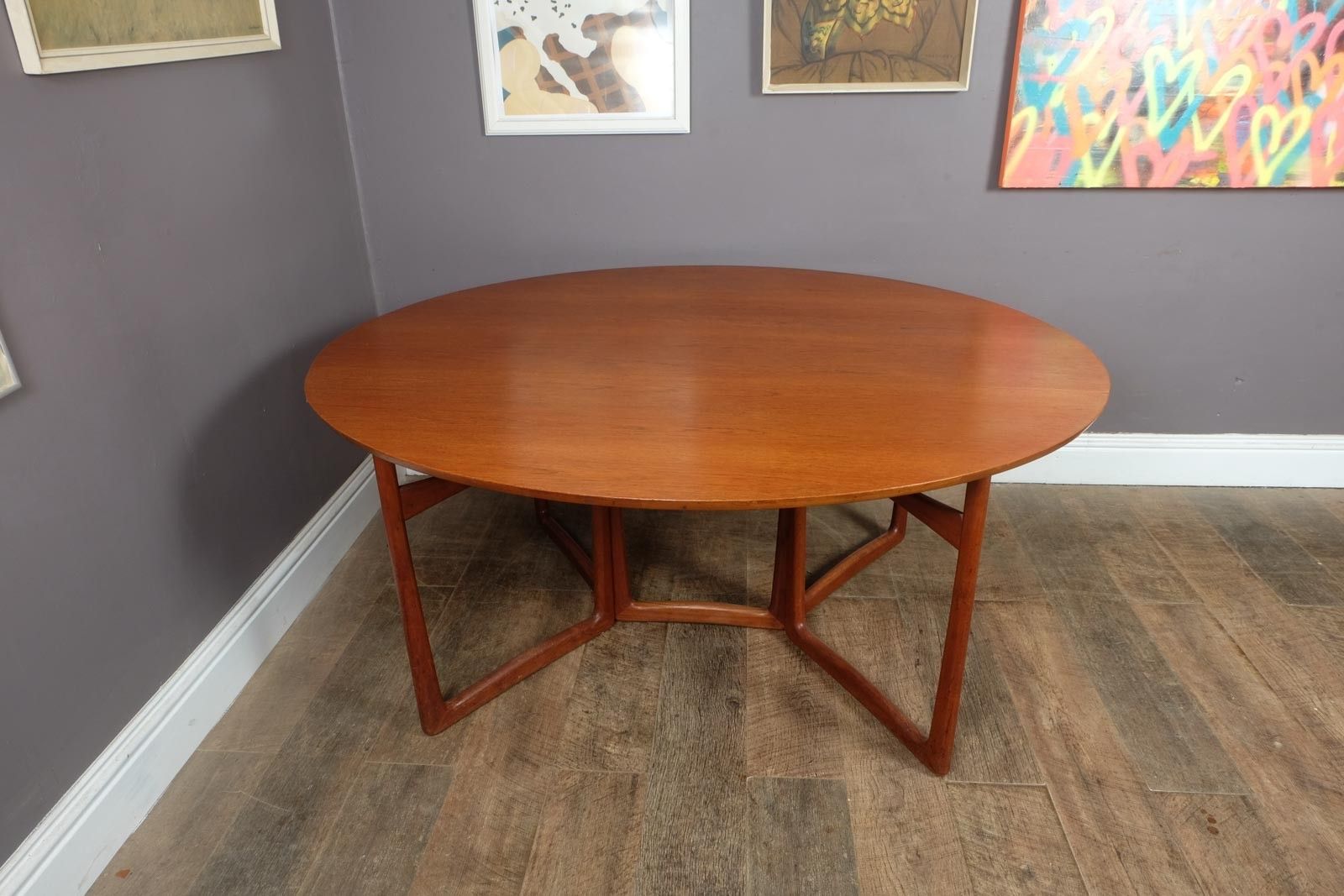 Peter Hvidt Teak Gateleg Drop Leaf Dining Table France & Son Danish Mid Century photo Furniture