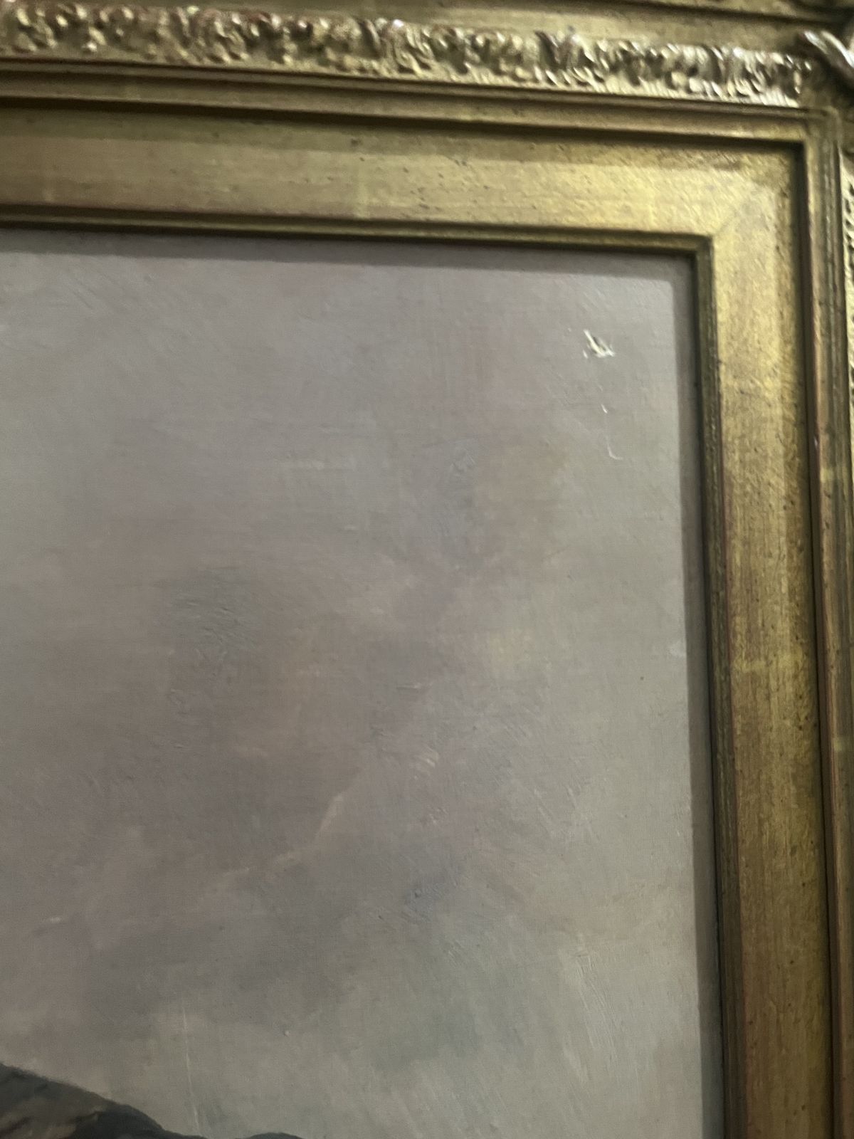 Henry Moore Landscape Original Framed  Painting 1886 Oil On Canvas photo for sale