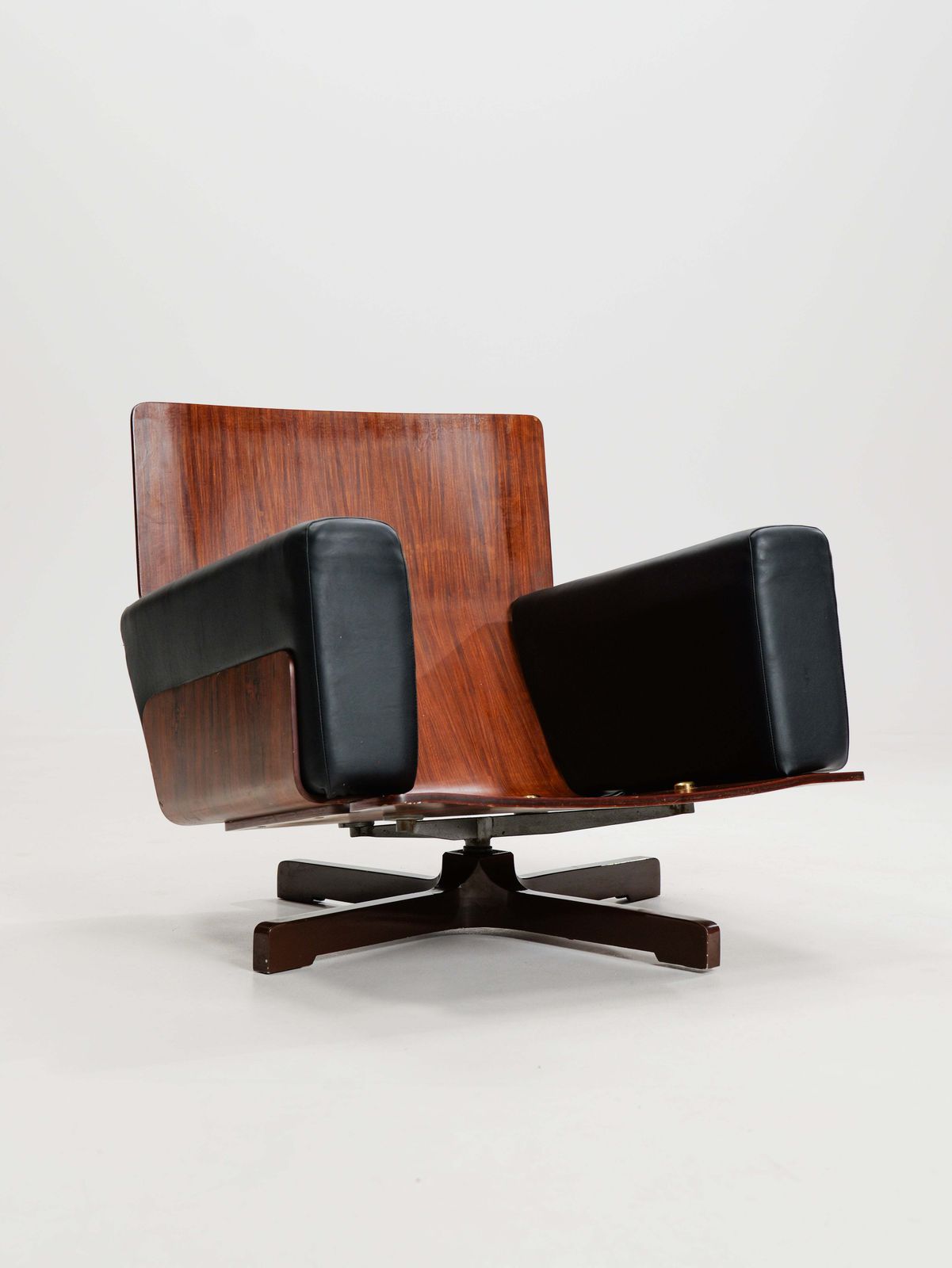 photo for sale Swivel Rosewood Model 401 Armchair By Menilio Taro For Cinova, 1960s