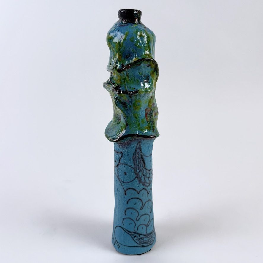 "Untitled 2024" Semi Refractory And Glazed Ceramic Sculpture By Alessandro Roma photo for sale