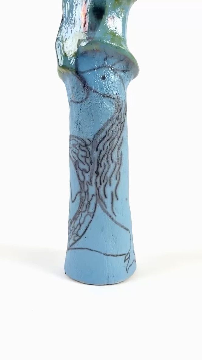 "Untitled 2024" Semi Refractory And Glazed Ceramic Sculpture By Alessandro Roma photo vinterior
