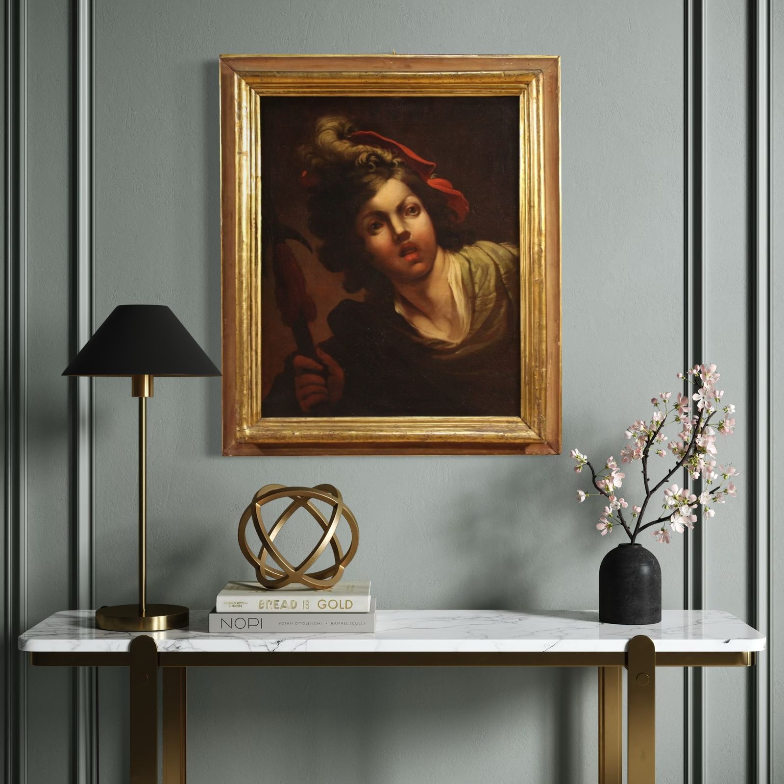photo for sale Antique French Painting From The 18th Century, Portrait Of A Soldier