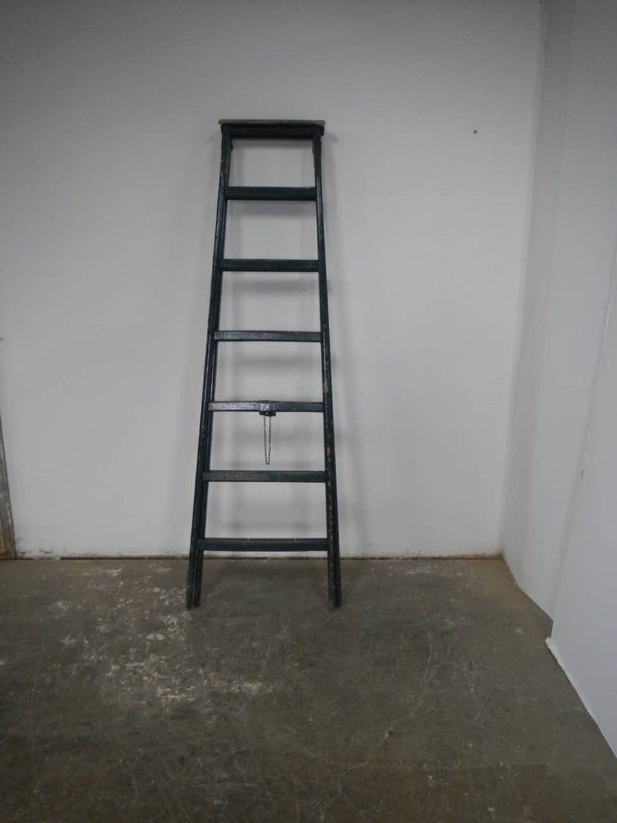Vintage Fir Wood Ladder, 1960s photo Home Decor