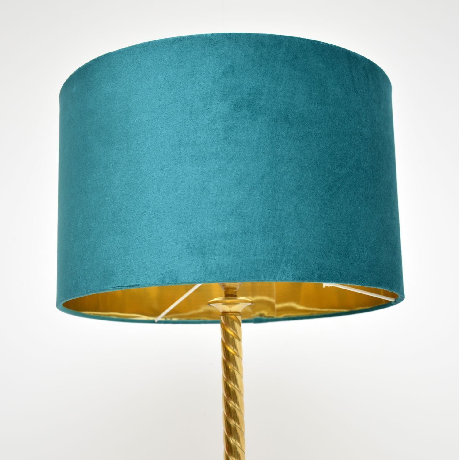 Vintage French Brass Rope Twist Floor Lamp photo Lighting