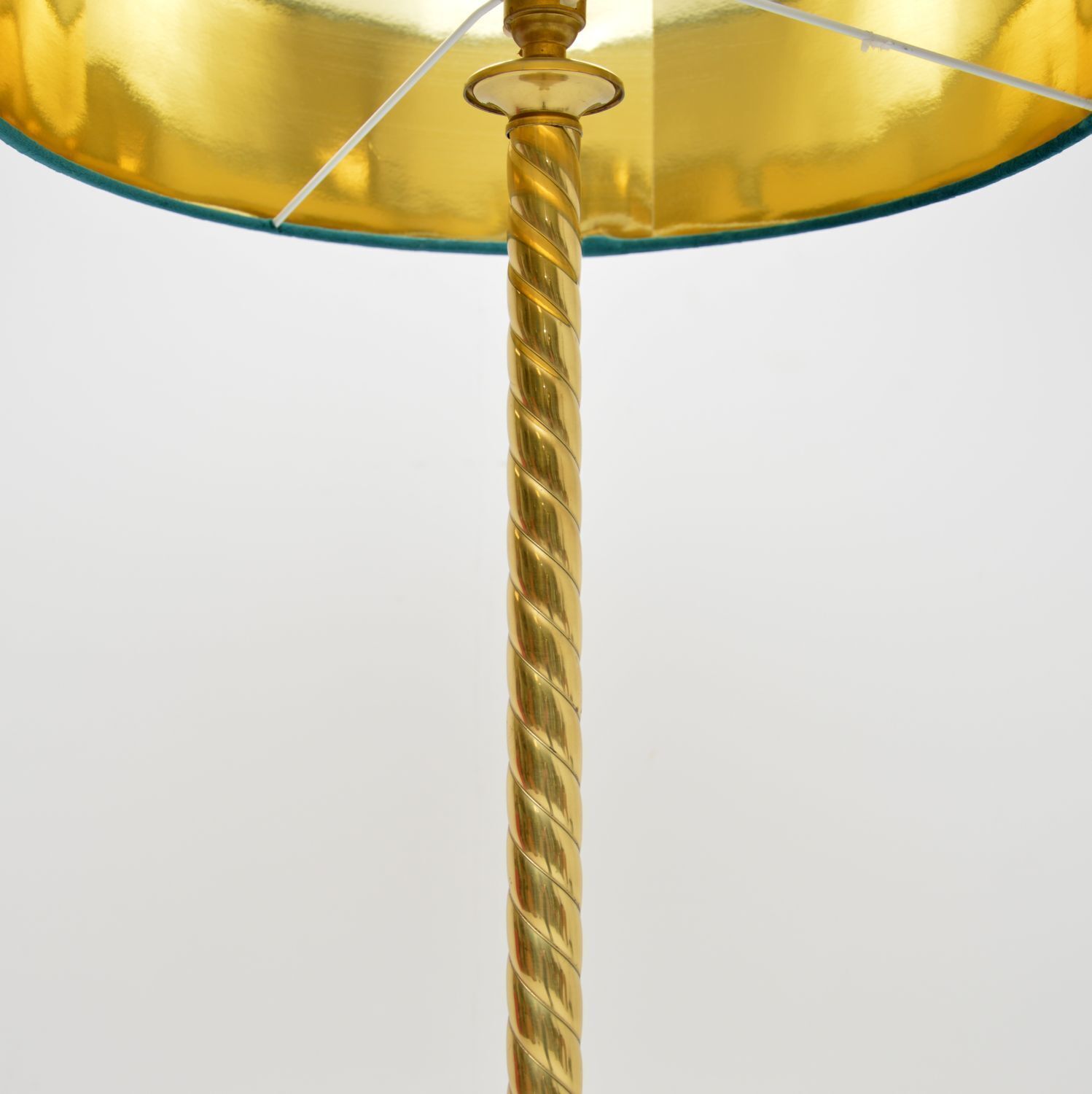 Vintage French Brass Rope Twist Floor Lamp photo 618.0
