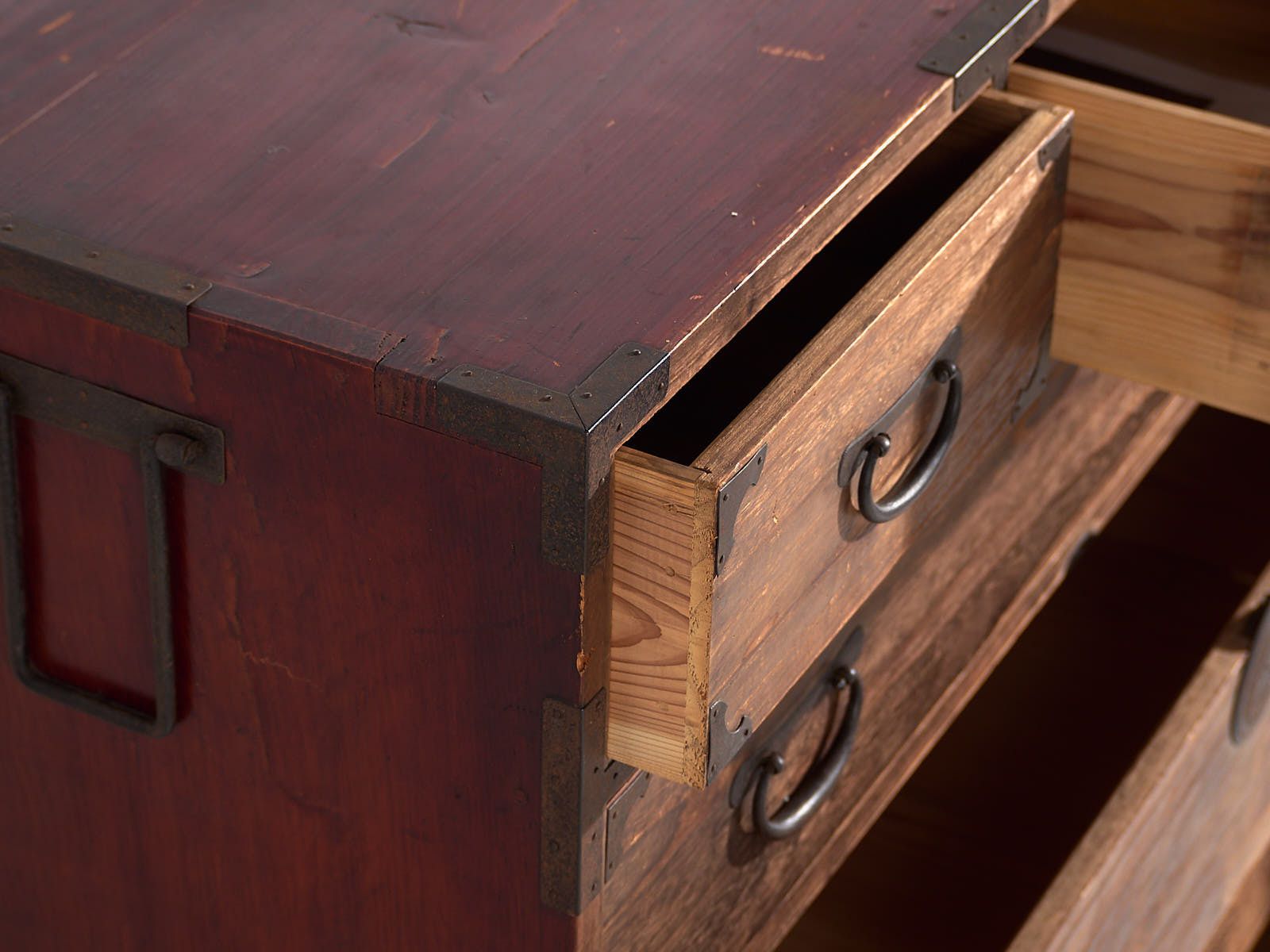 photo for sale Japanese Sendai Isho Dansu (Clothing Chest), Large Size, Made Of Cedar And Iron, Meiji Taishō Period (C. 1890 1925).