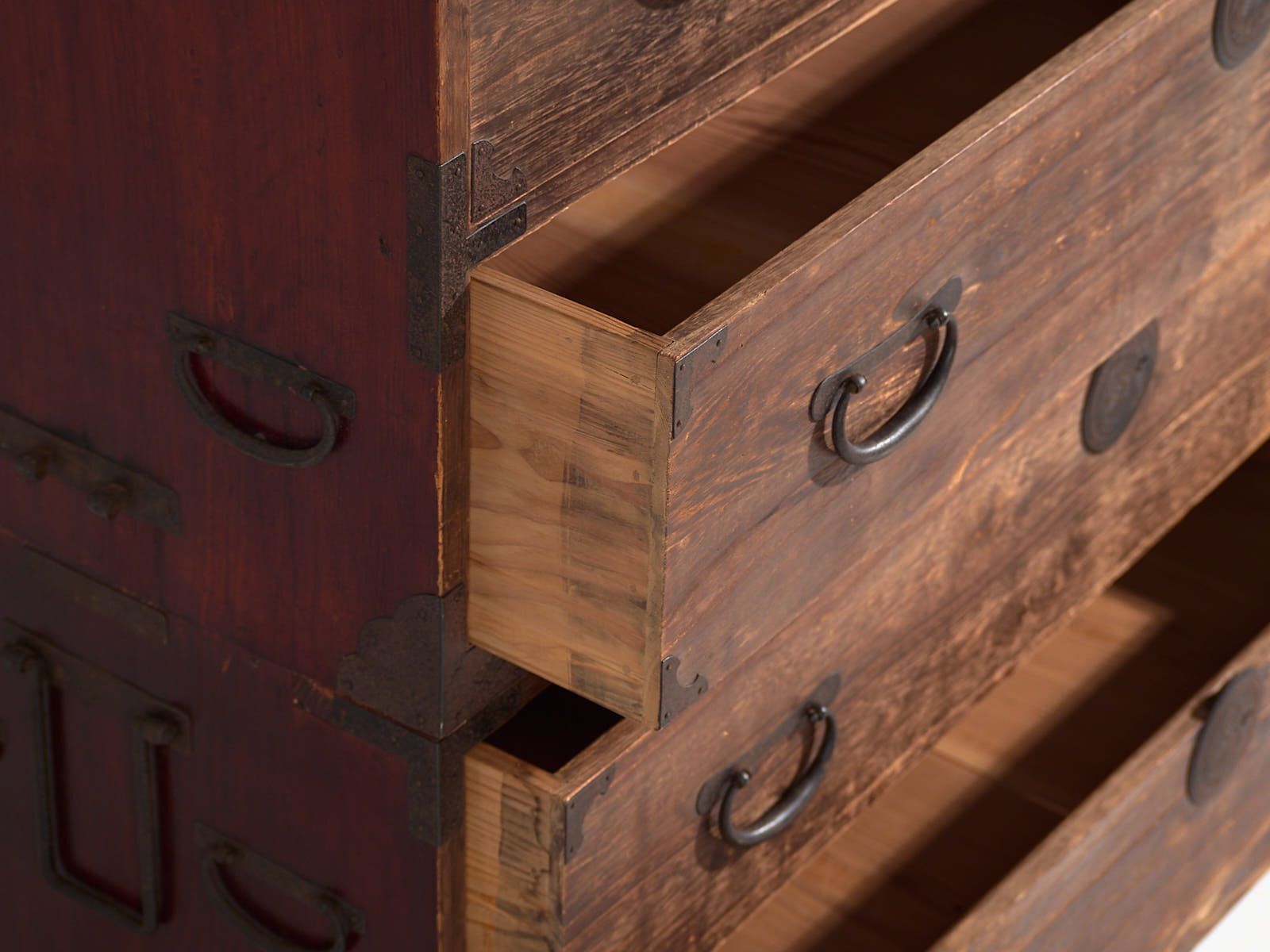 Furniture Japanese Sendai Isho Dansu (Clothing Chest), Large Size, Made Of Cedar And Iron, Meiji Taishō Period (C. 1890 1925). photo