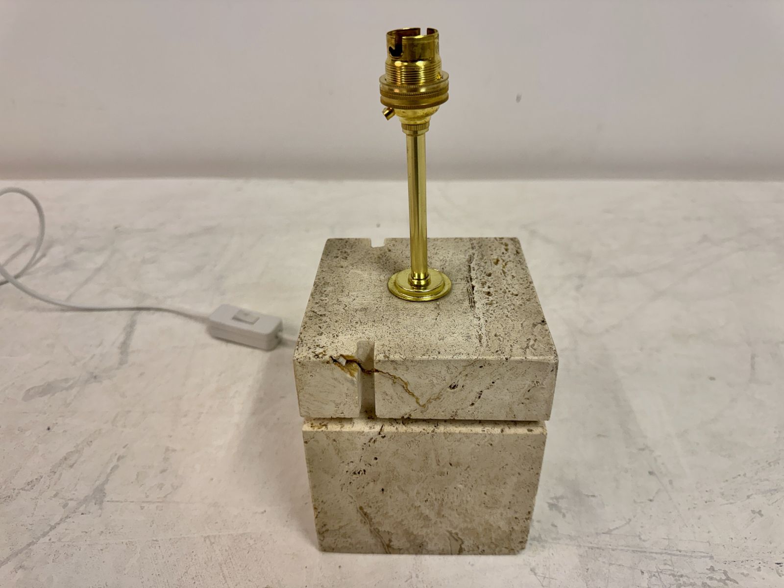 photo for sale 1970s Italian Travertine Lamp By Fratelli Manelli