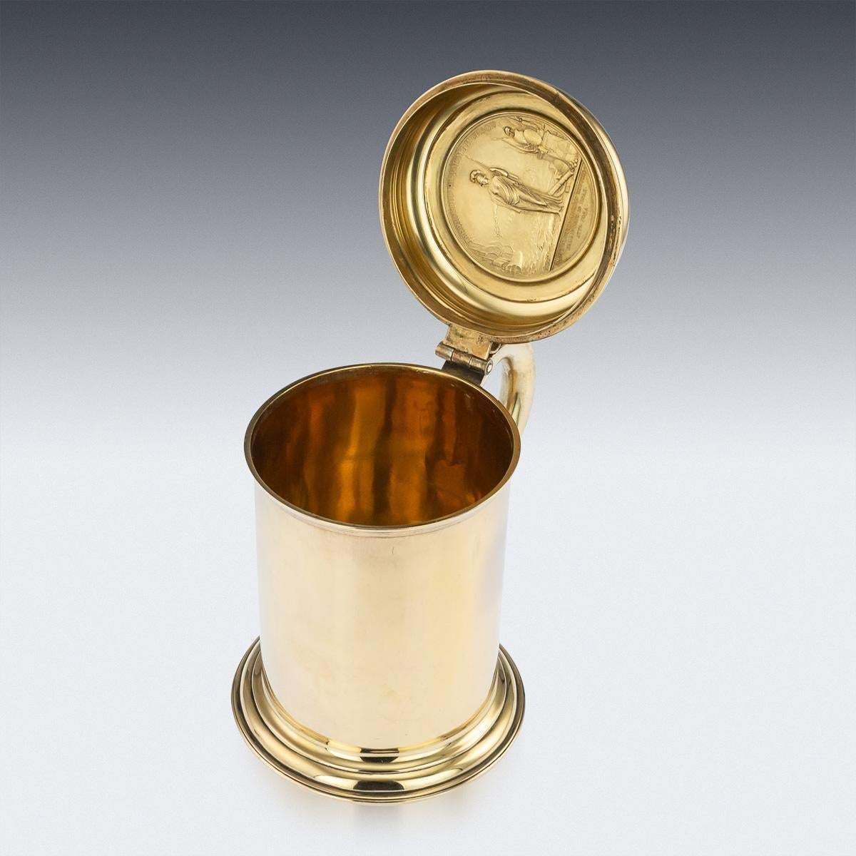 18th Century Russian Exceptional Silver Gilt & Niello Tankard, Moscow, C.1766 photo Home Decor