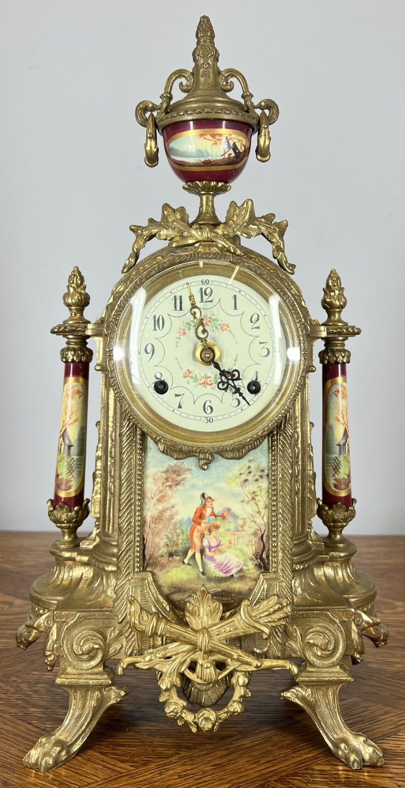 Lancini Imperial Ormolu Porcelain Gilt Brass Mantle Clock  Lot 4638 photo for sale