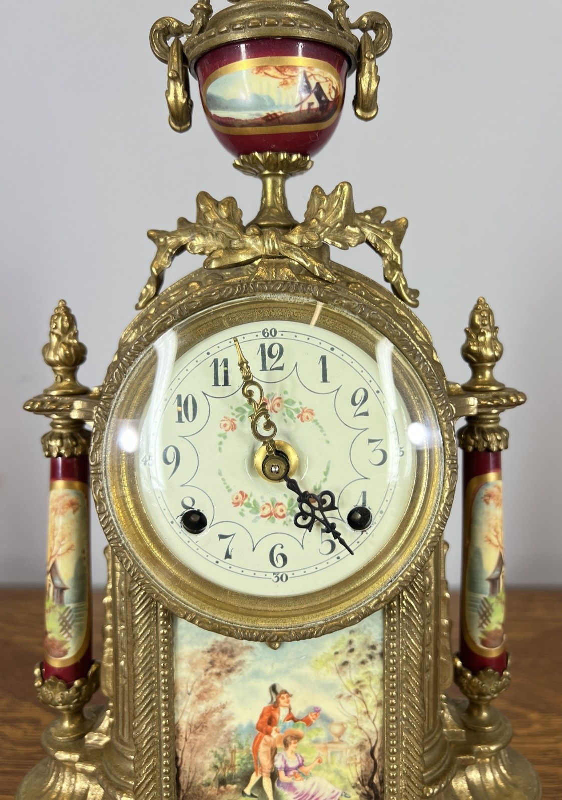 Lancini Imperial Ormolu Porcelain Gilt Brass Mantle Clock  Lot 4638 photo 899.0