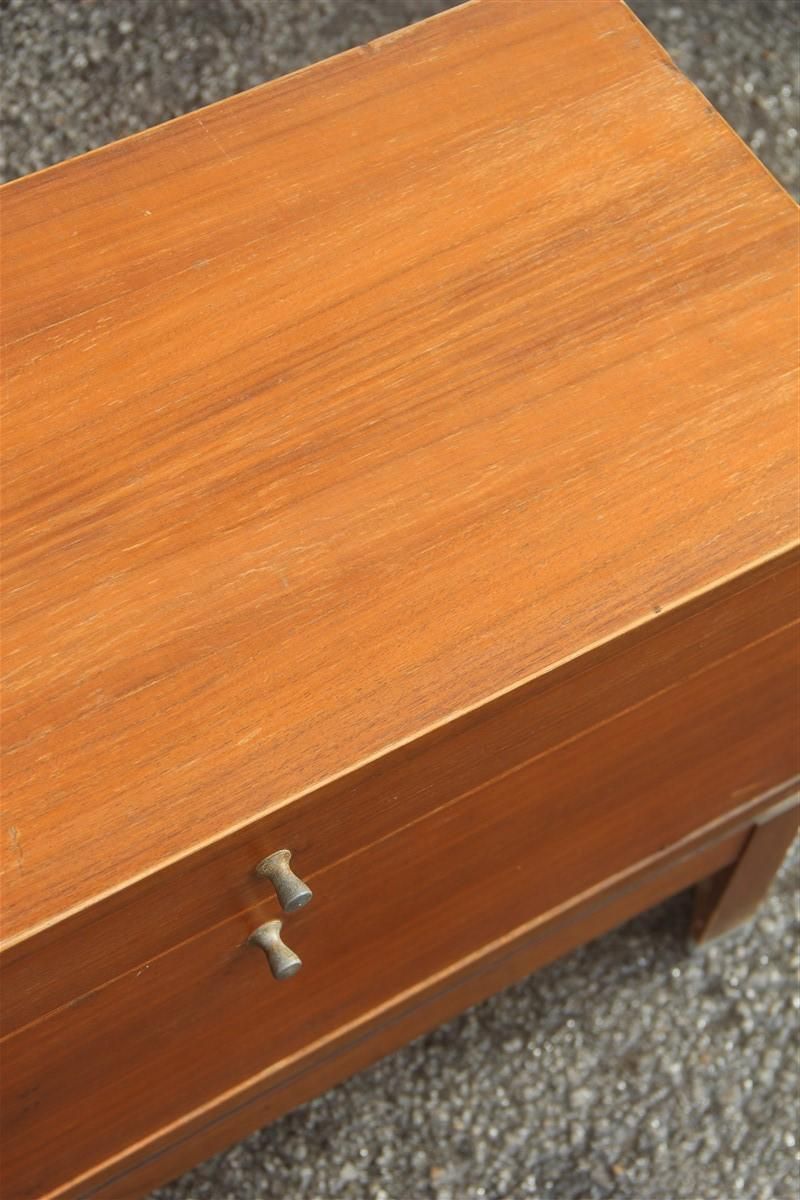 Small Nightstands Table In Teak Wood Mim Roma 1960s Ico Parisi Design Aluminum photo furniture