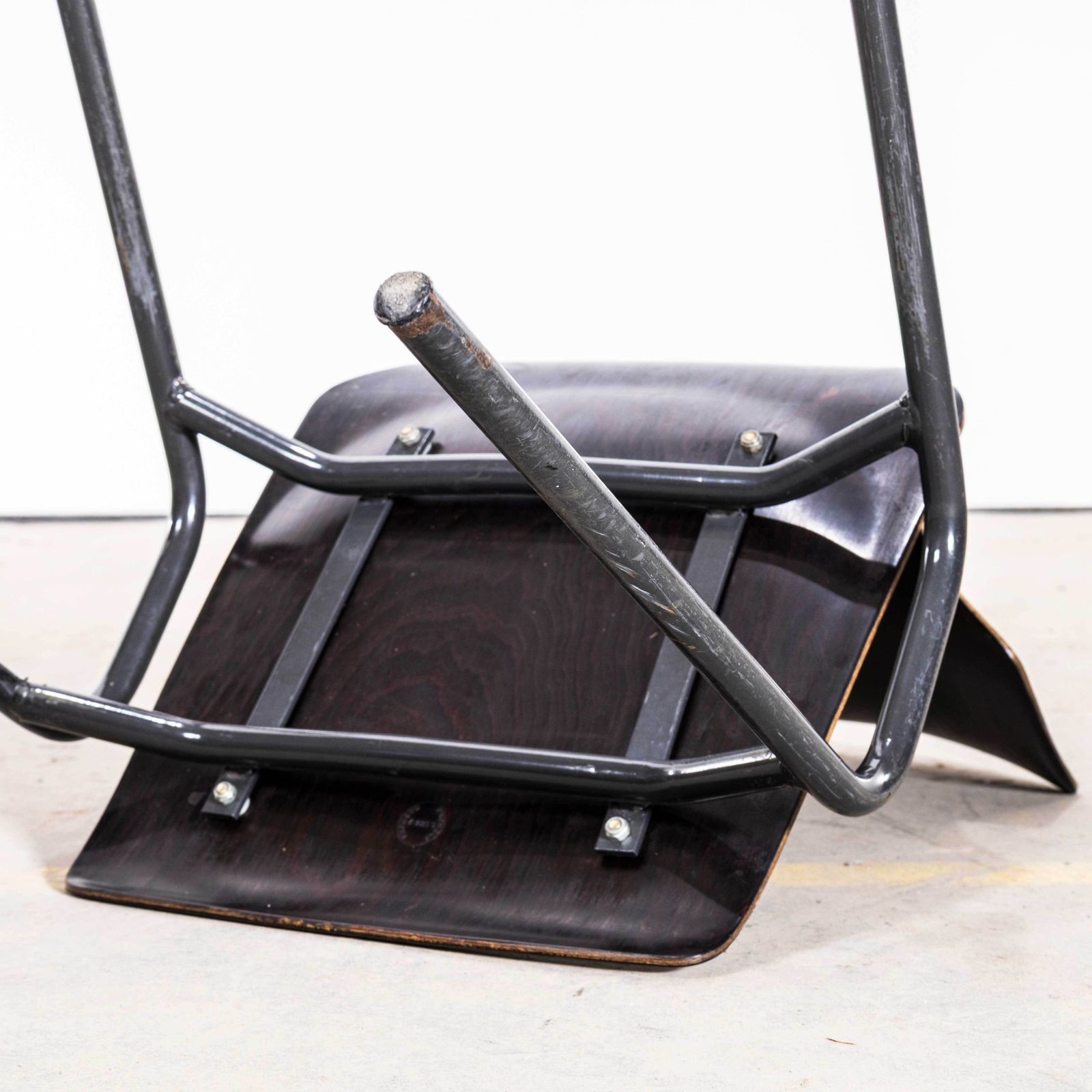 1960's Laminated Ebonised Gun Metal Dining Chairs   Set Of Four photo Furniture