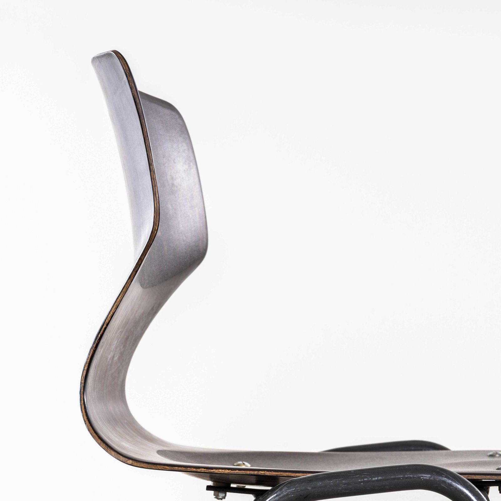 1960's Laminated Ebonised Gun Metal Dining Chairs   Set Of Four photo buy