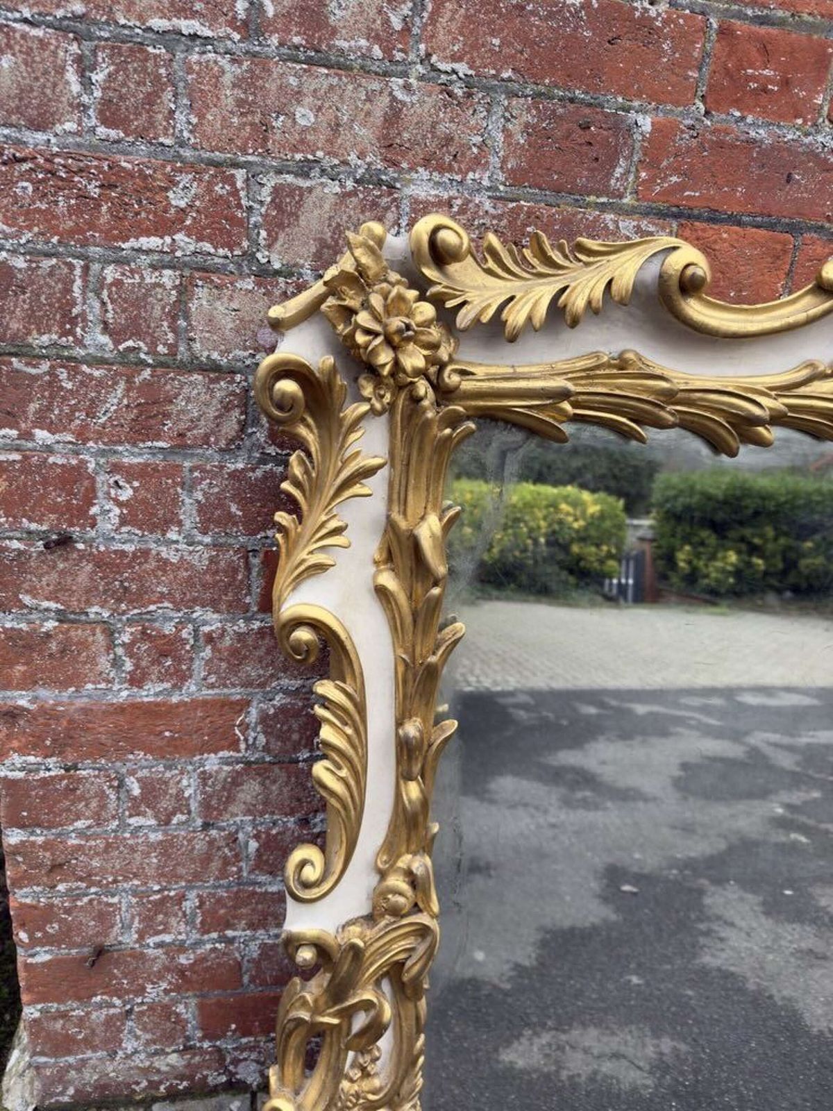 A Spectacular Large Antique English 19th C Ornate Framed Gilt & Painted Overmantle Mirror. photo 2795.0