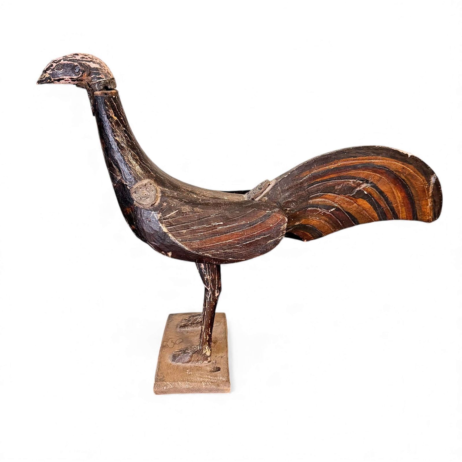 Antique Carved Wooden Stylised Bird Sculpture — Scandinavian / Nordic photo furniture