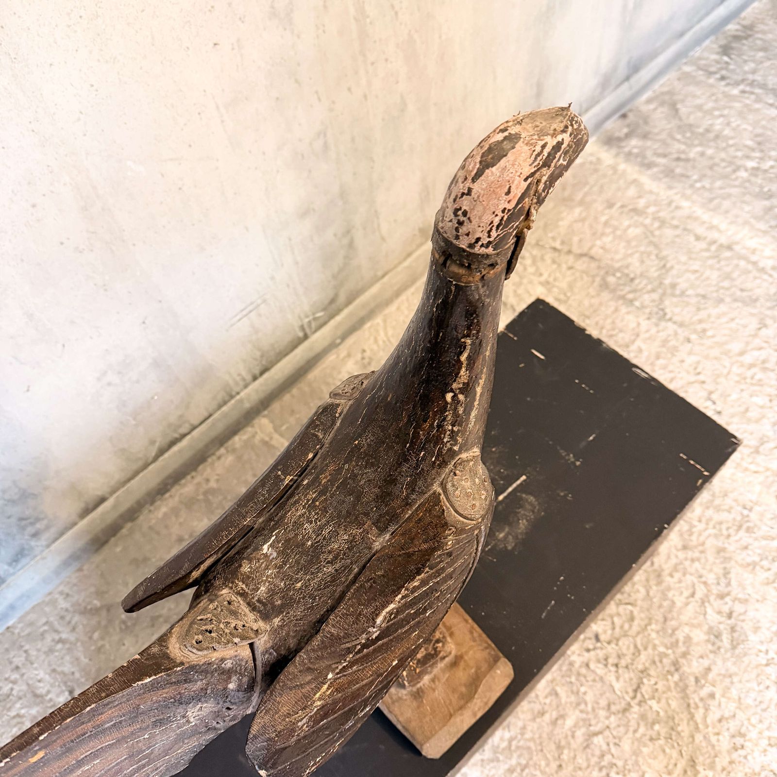 Antique Carved Wooden Stylised Bird Sculpture — Scandinavian / Nordic photo vintage