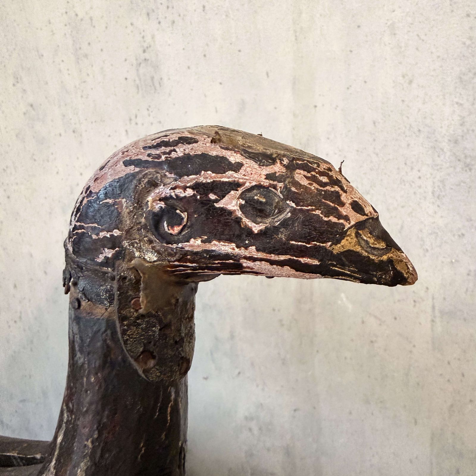 photo buy Antique Carved Wooden Stylised Bird Sculpture — Scandinavian / Nordic