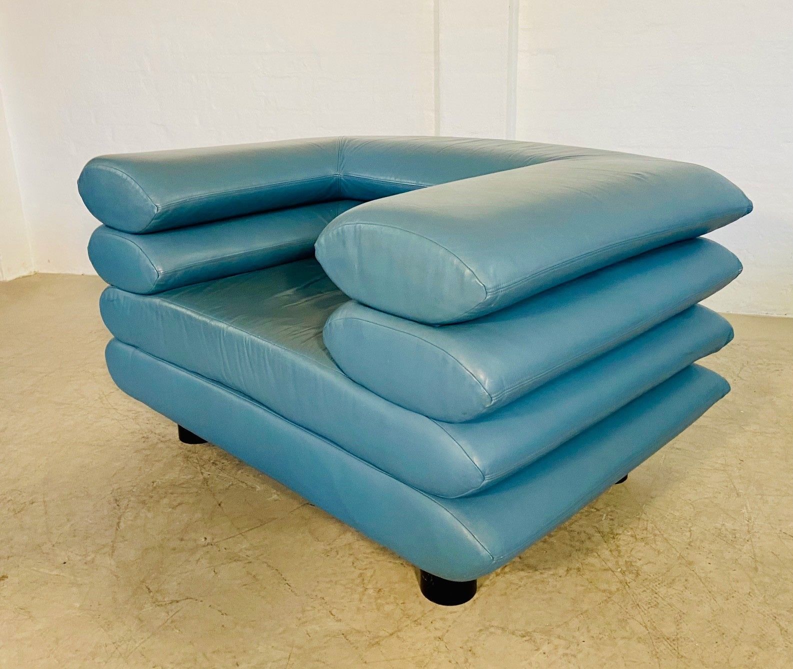 1895.0 Vintage Retro Swedish Lounge Chair In Turquoise Leather photo