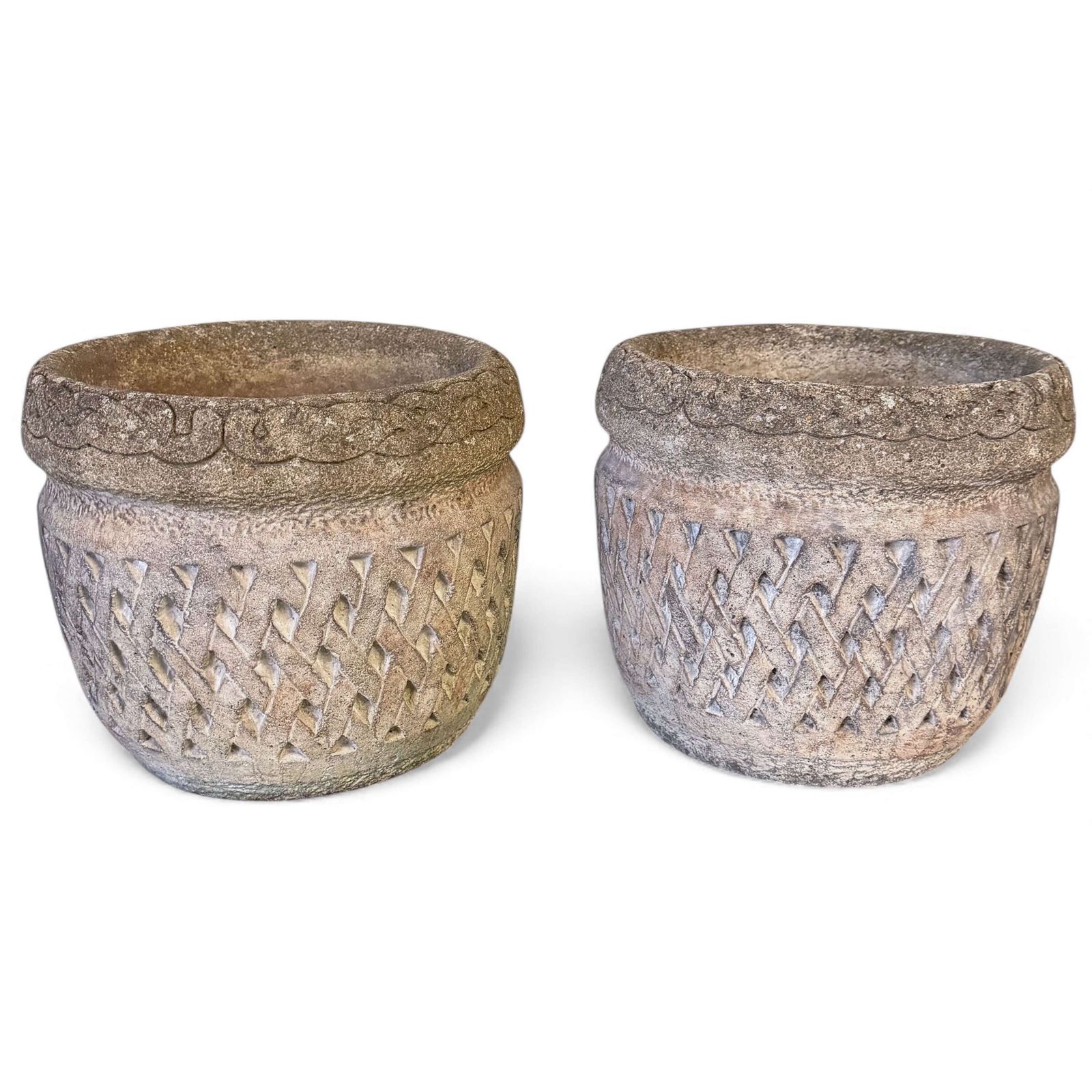 Pair Of Mid Century Cast Stone Garden Urns — England, Circa 1950