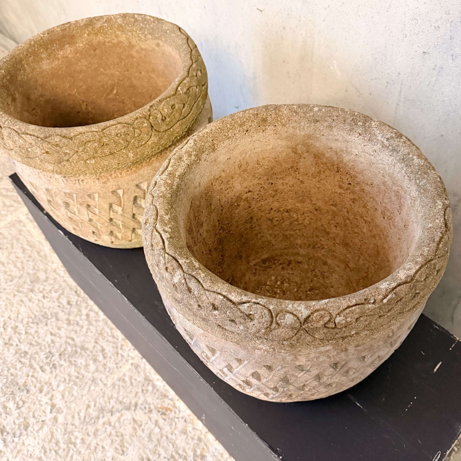 Pair Of Mid Century Cast Stone Garden Urns — England, Circa 1950 photo 775.0