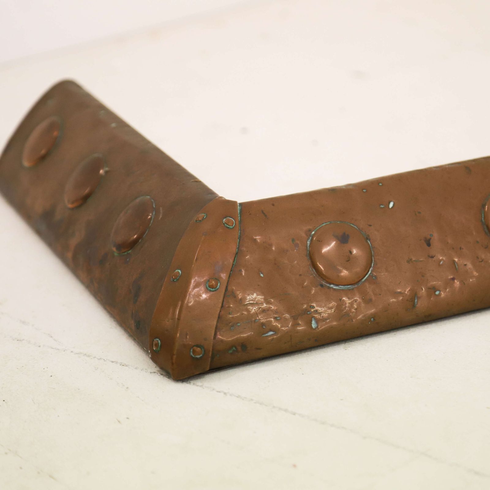 Antique Arts And Crafts Beaten Copper Fireplace Fender photo Home Fixtures