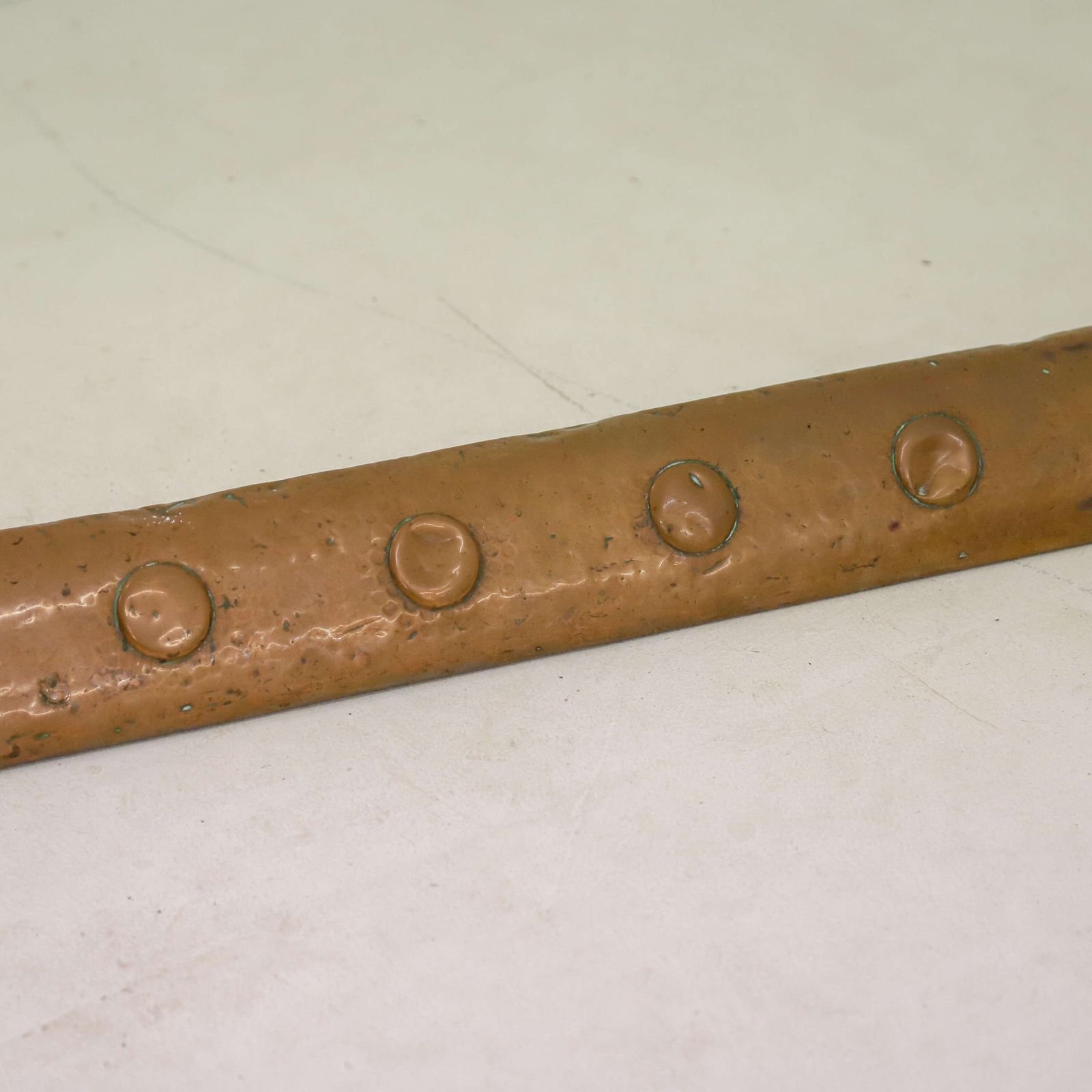 Antique Arts And Crafts Beaten Copper Fireplace Fender photo vinterior