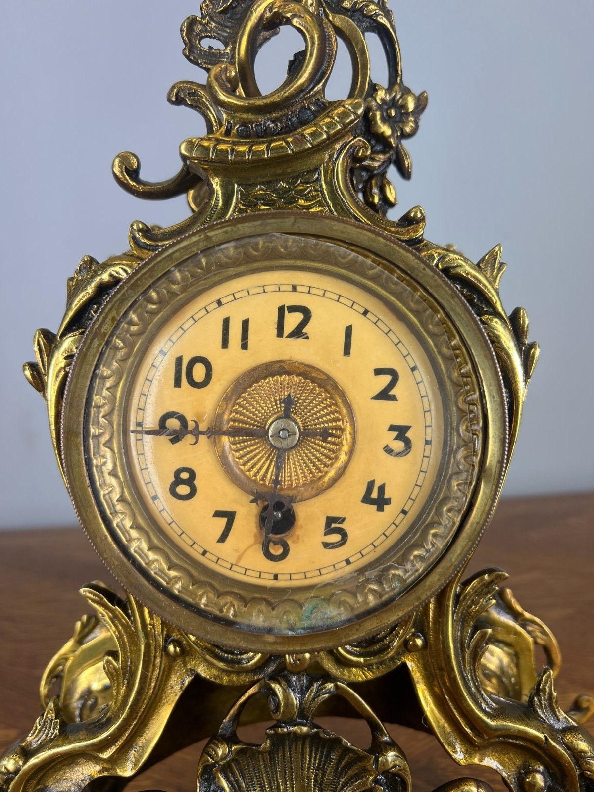 Clock Vintage French Style Brass Decorative Mantel Clock Ornate Case Lot 4655 photo Home Decor