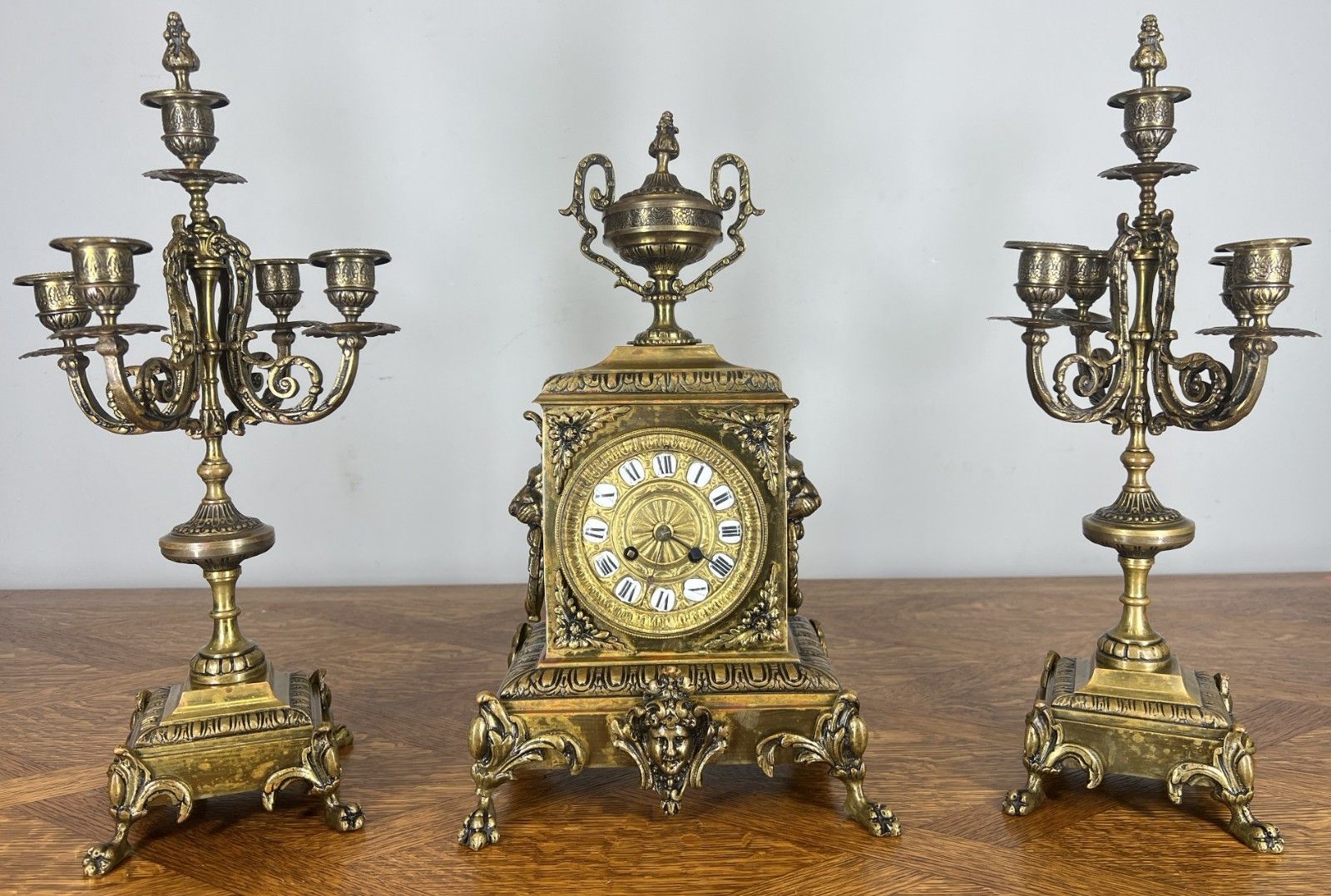 Clock Vintage French Style Clock Garniture With Candelabras Lot 4661
