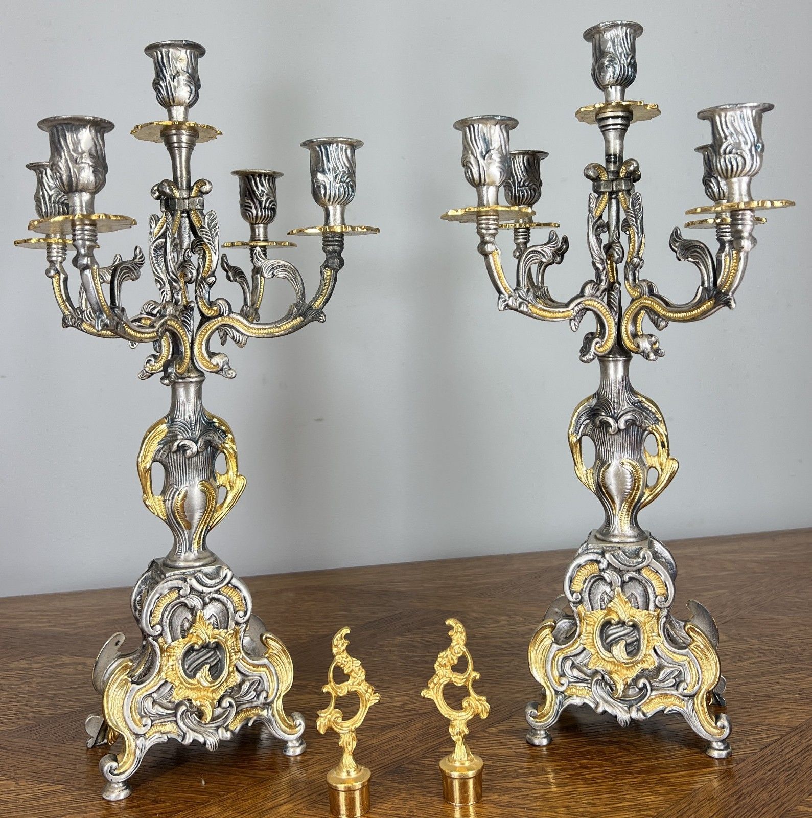 Lancini Imperial Ormolu Gilt Brass Mantle Clock With Candelabras  Lot 4641 photo Home Decor
