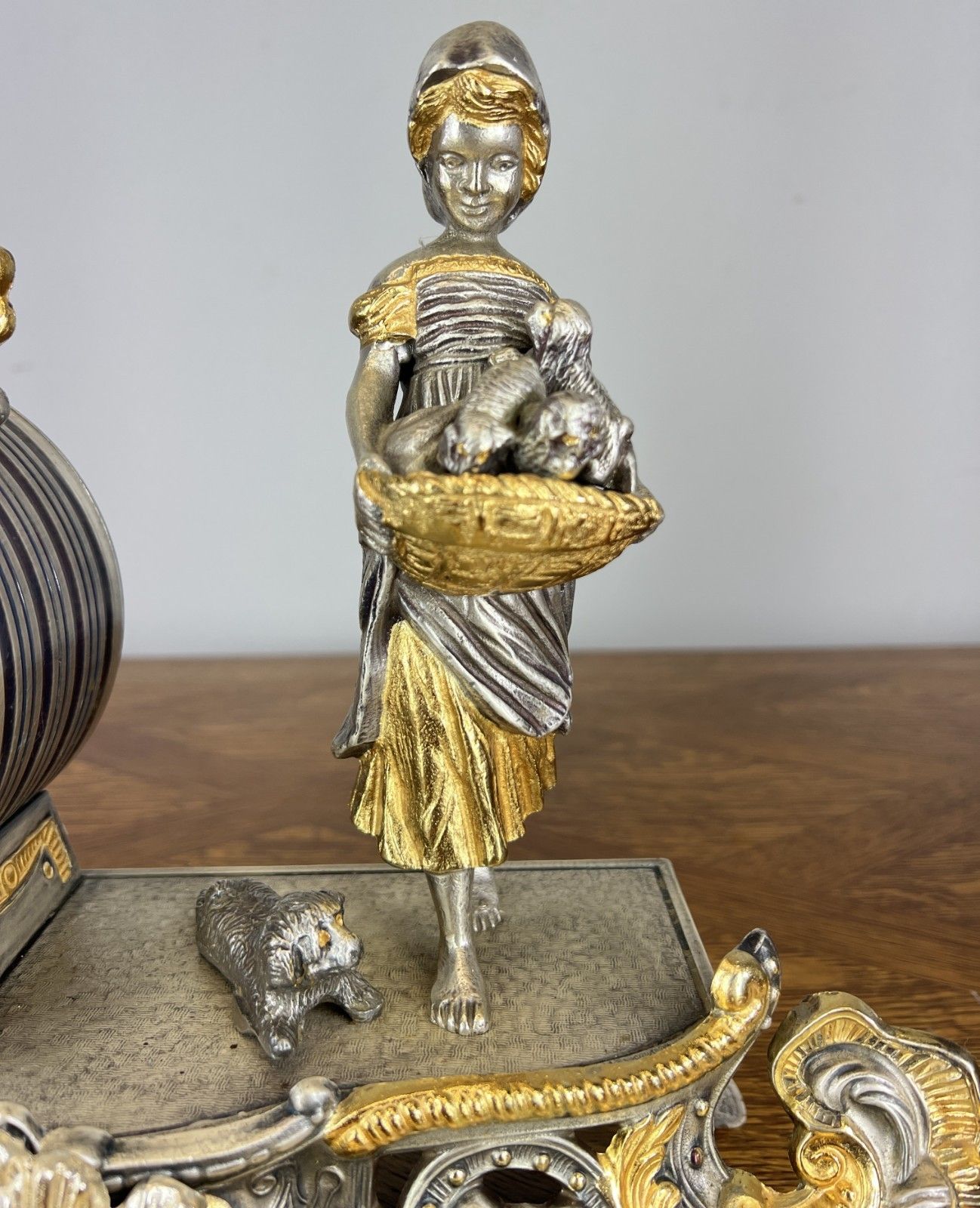 photo for sale Lancini Imperial Ormolu Gilt Brass Mantle Clock With Candelabras  Lot 4641