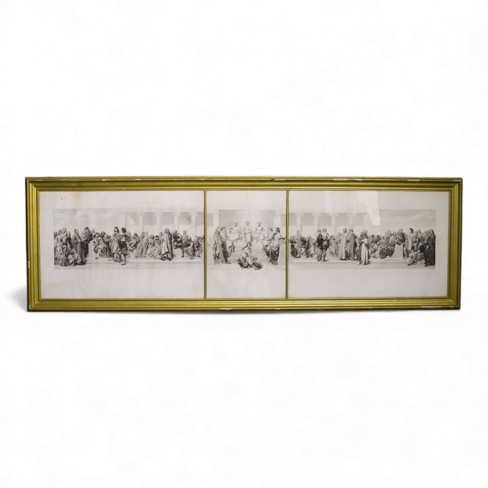 French 19th Century Gravure Lithograph Triptych