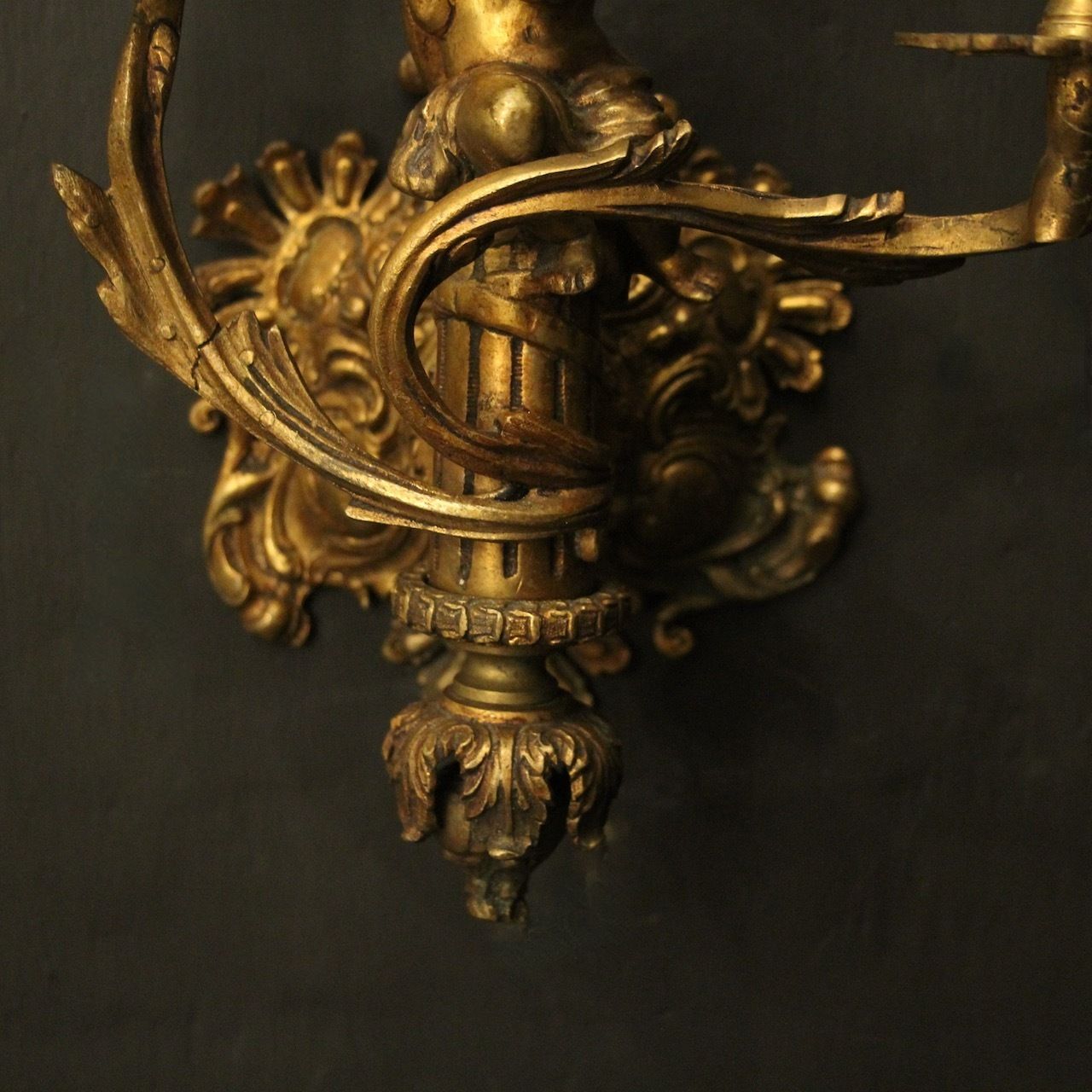 French Pair Of Bronze Antique Wall Sconces photo vinterior