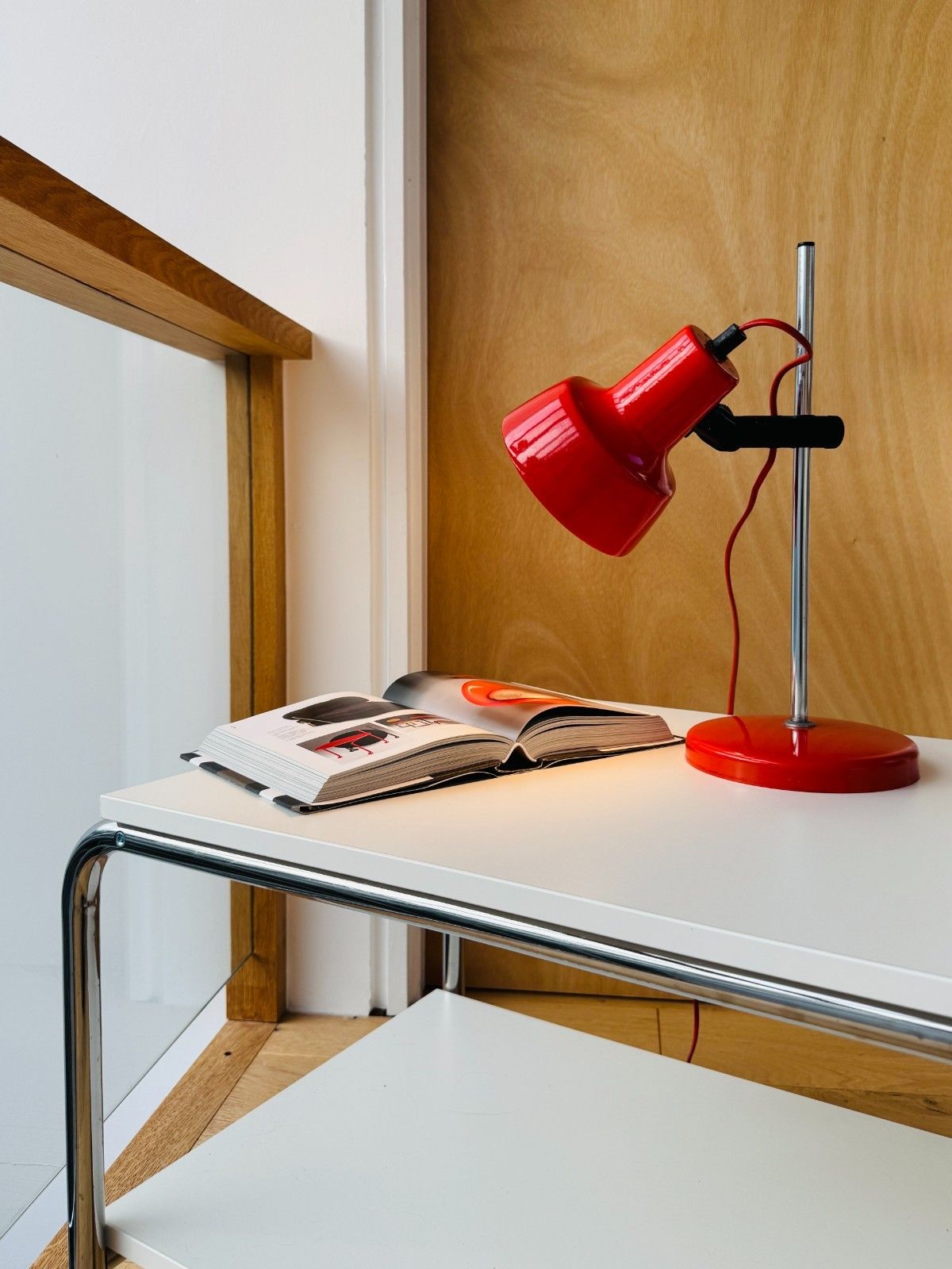 1980's Adjustable Orange Desk Lamp By Moda Of Denmark photo furniture