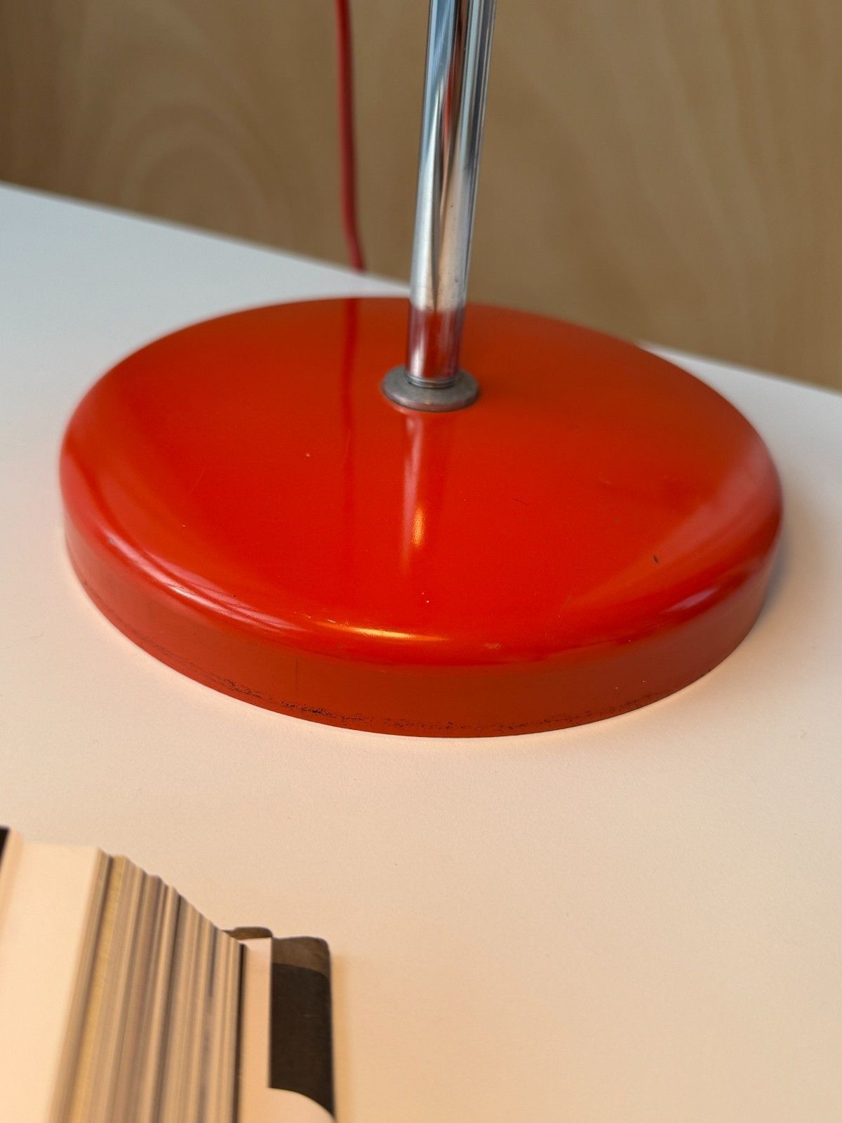 1980's Adjustable Orange Desk Lamp By Moda Of Denmark photo vinterior