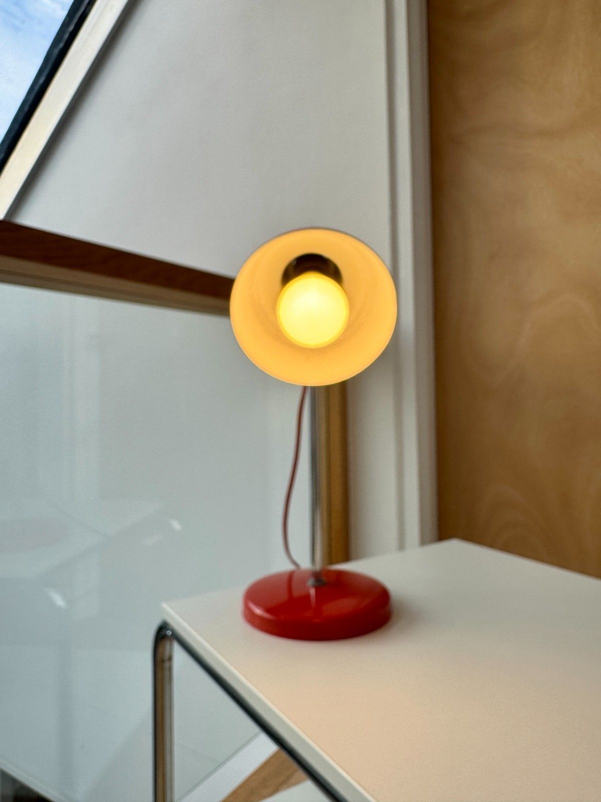 photo buy 1980's Adjustable Orange Desk Lamp By Moda Of Denmark