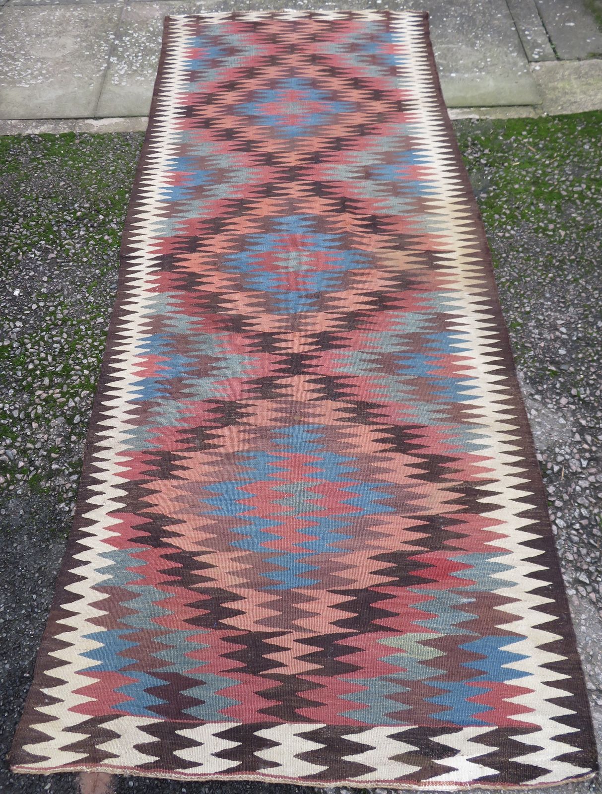 Rare Design Azerbaijan Mianeh Long Kilim Rug. 303cm X 120cm.