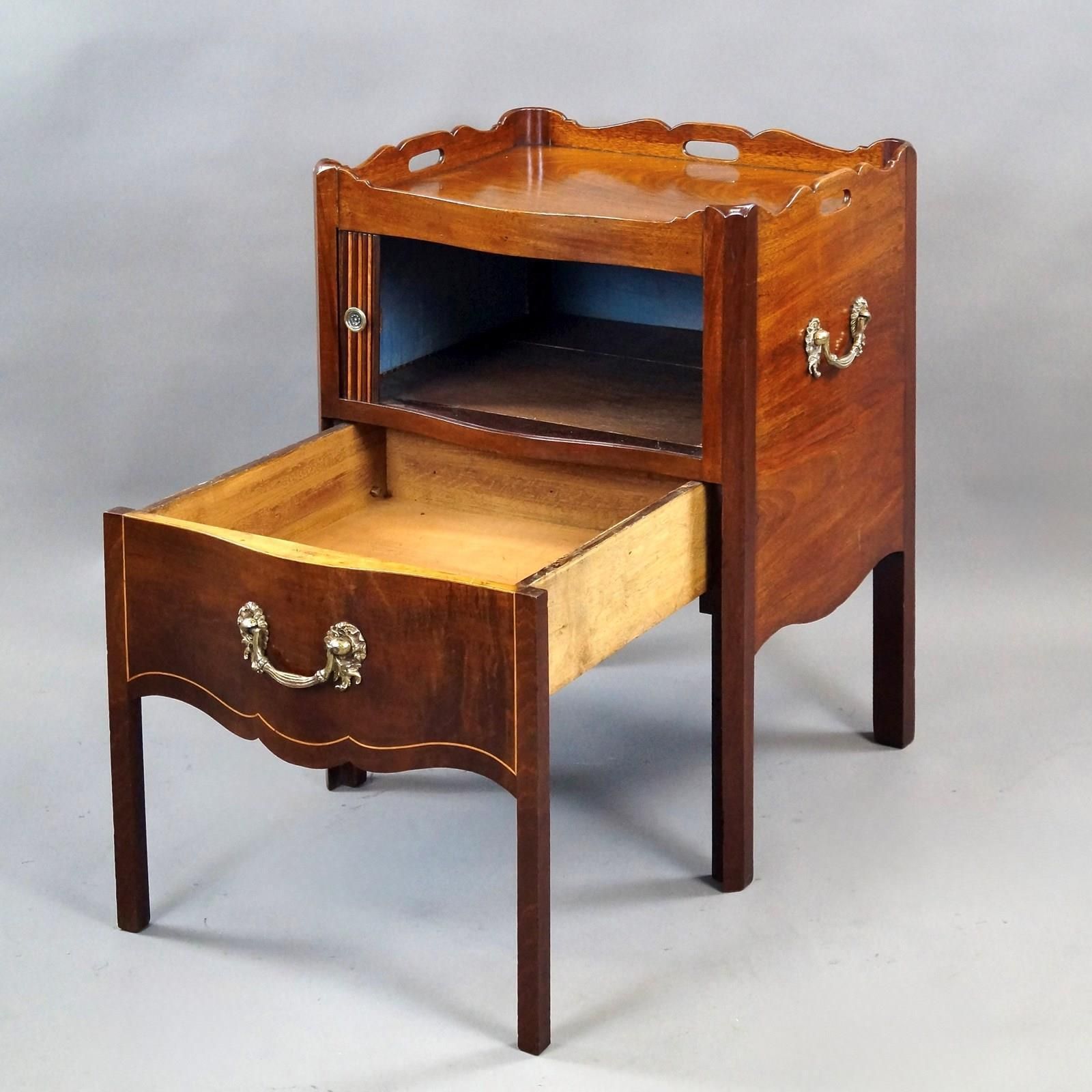 A Rare Serpentine Tray Top Commode photo for sale