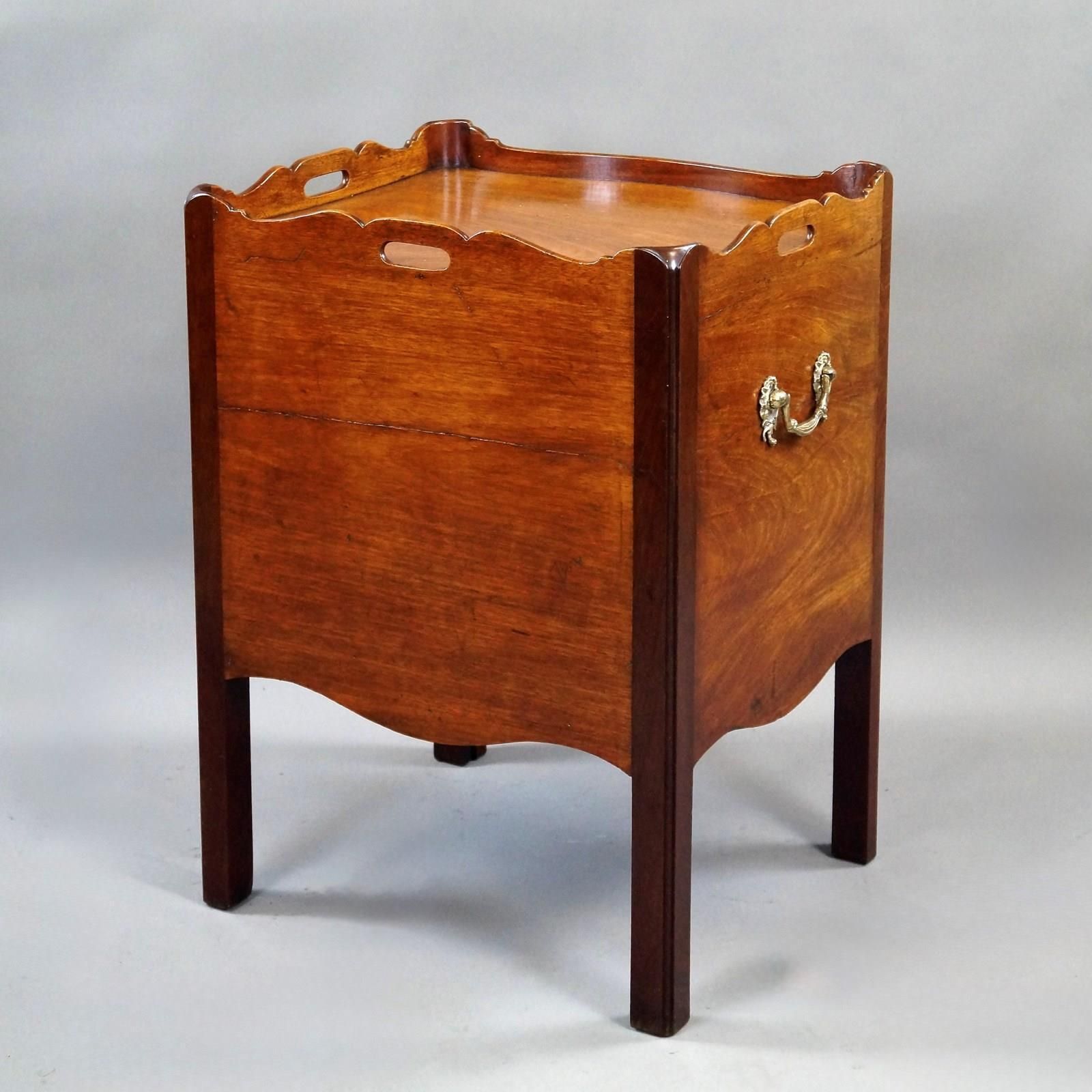 A Rare Serpentine Tray Top Commode photo Furniture