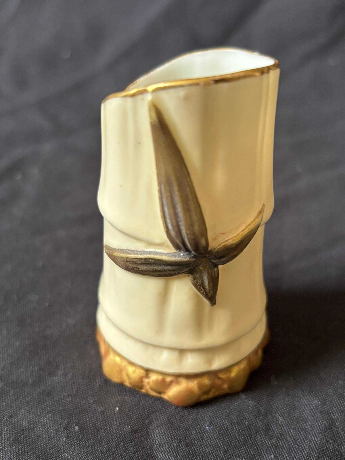 Pair Circa 1894 Royal Worcester England 7cm Antique Bamboo Spill Bud Vases photo 65.0